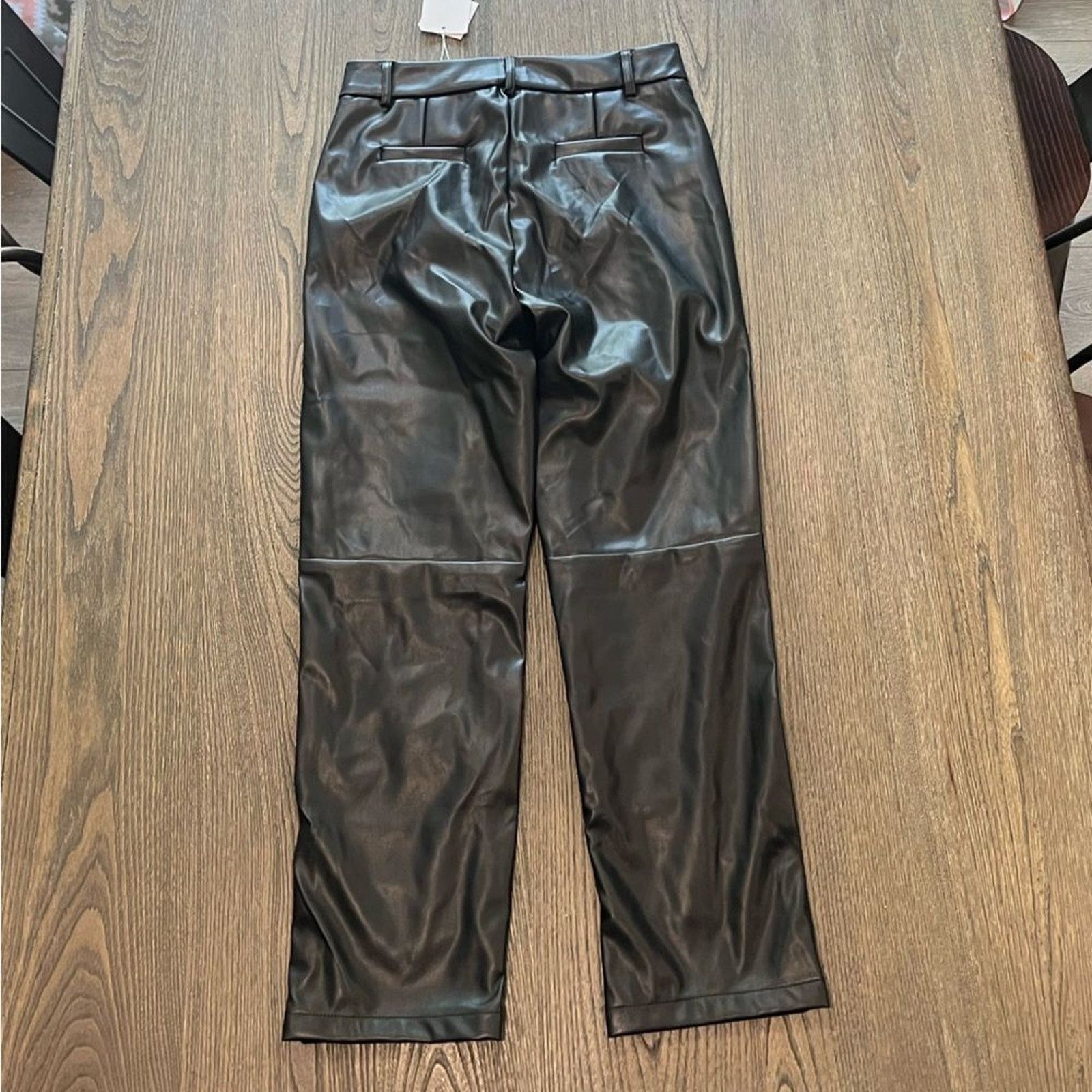 Vintage NWT Swentuo Roseyleia Faux Leather Black Pant Size 3 Size 28" / US 6 / IT 42 - 9 Thumbnail
