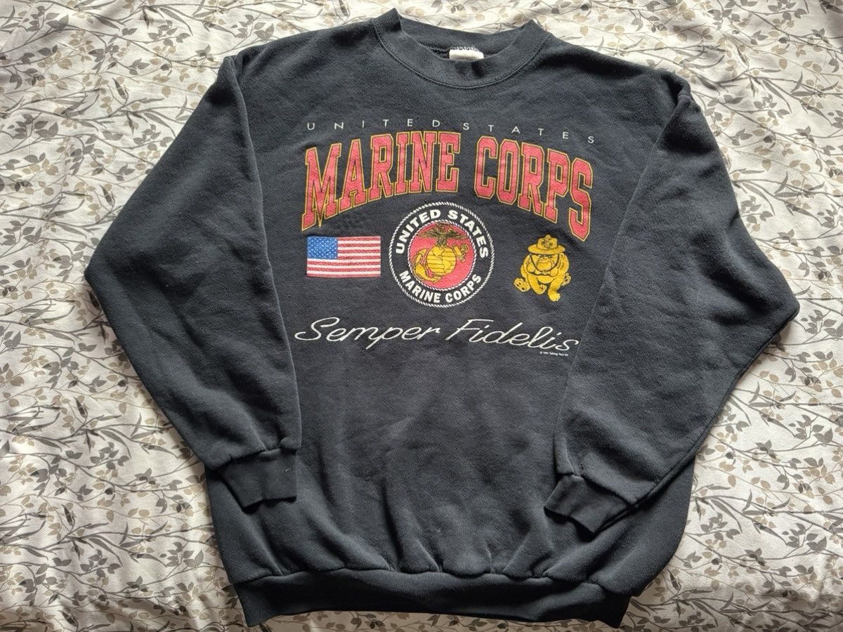 Tultex Vintage U.S. Marine Corps Semper Fidelis Crewneck Size US L / EU 52-54 / 3 - 1 Thumbnail