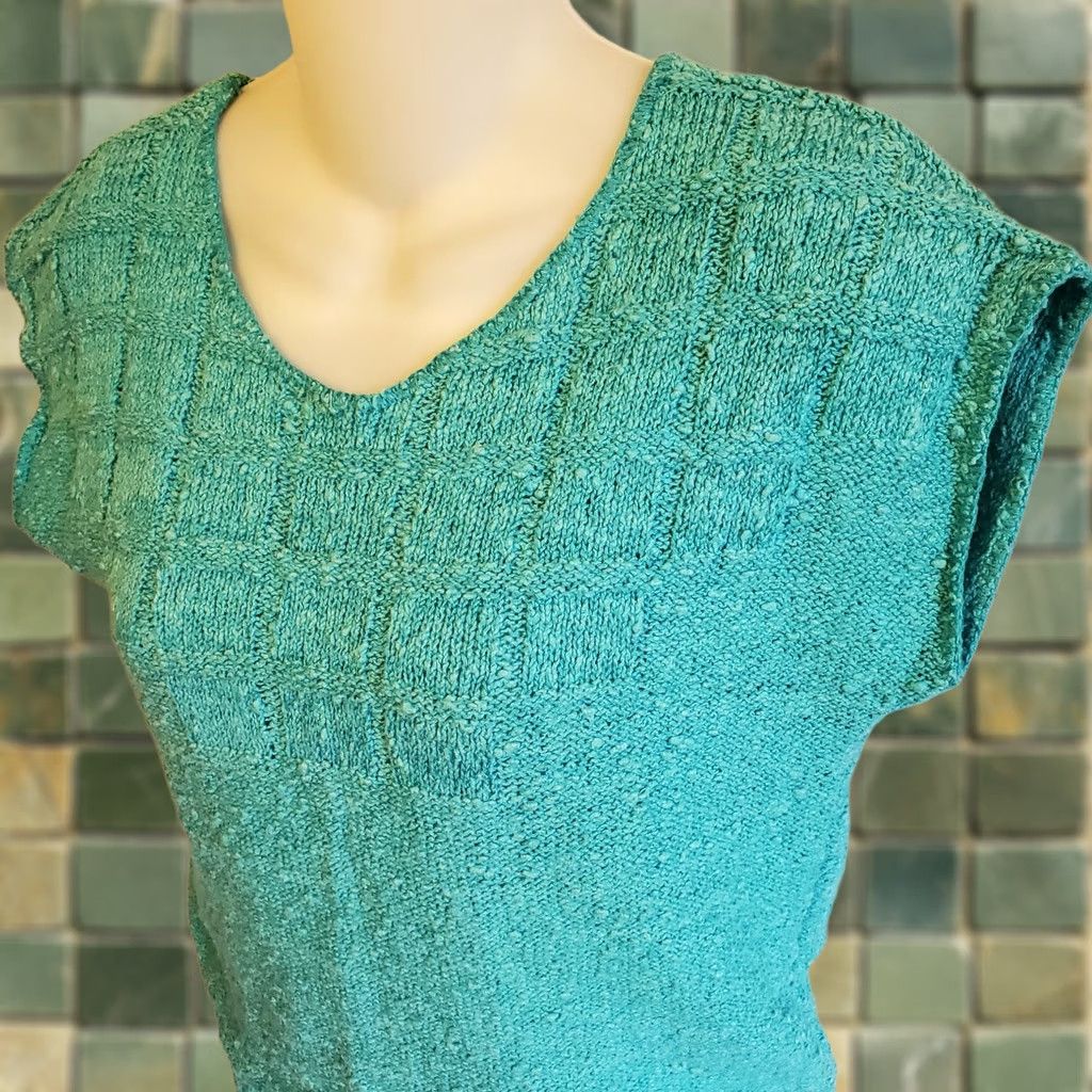 Vintage VINTAGE Herald House Sweater Cap Sleeve Womens Sz Sm Thin Chunky Knit 70s Summer teal blue Size S / US 4 / IT 40 - 1 Thumbnail
