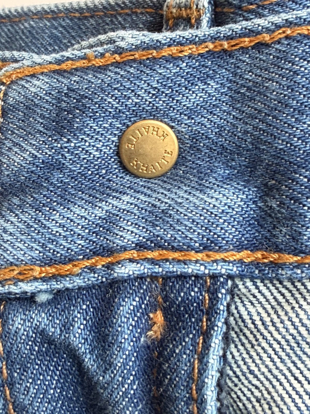 KHAITE NWT Khaite Kerrie Jeans Denim Straight Leg Raw Hem Size 30 Size 30" / US 8 / IT 44 - 13 Thumbnail
