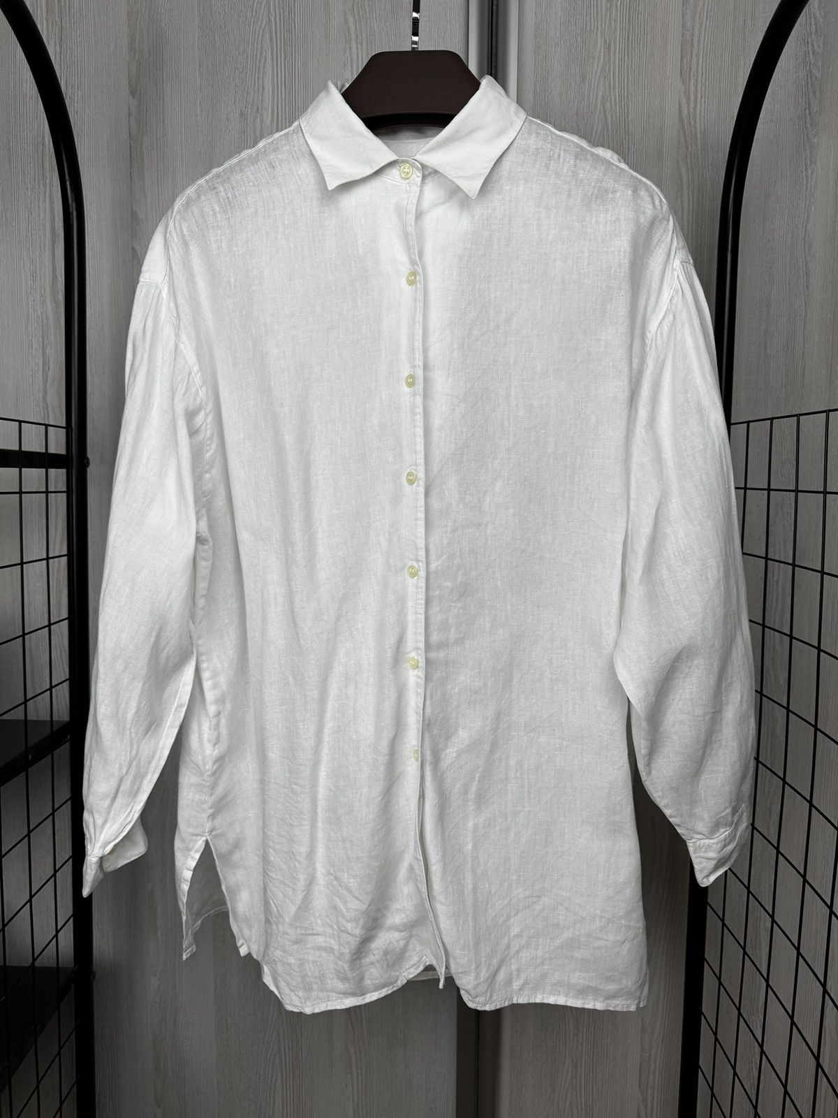 120% Lino 120% Lino Linen Long Sleeve Button up White Shirt Women's 44 Size M / US 6-8 / IT 42-44 - 2 Thumbnail