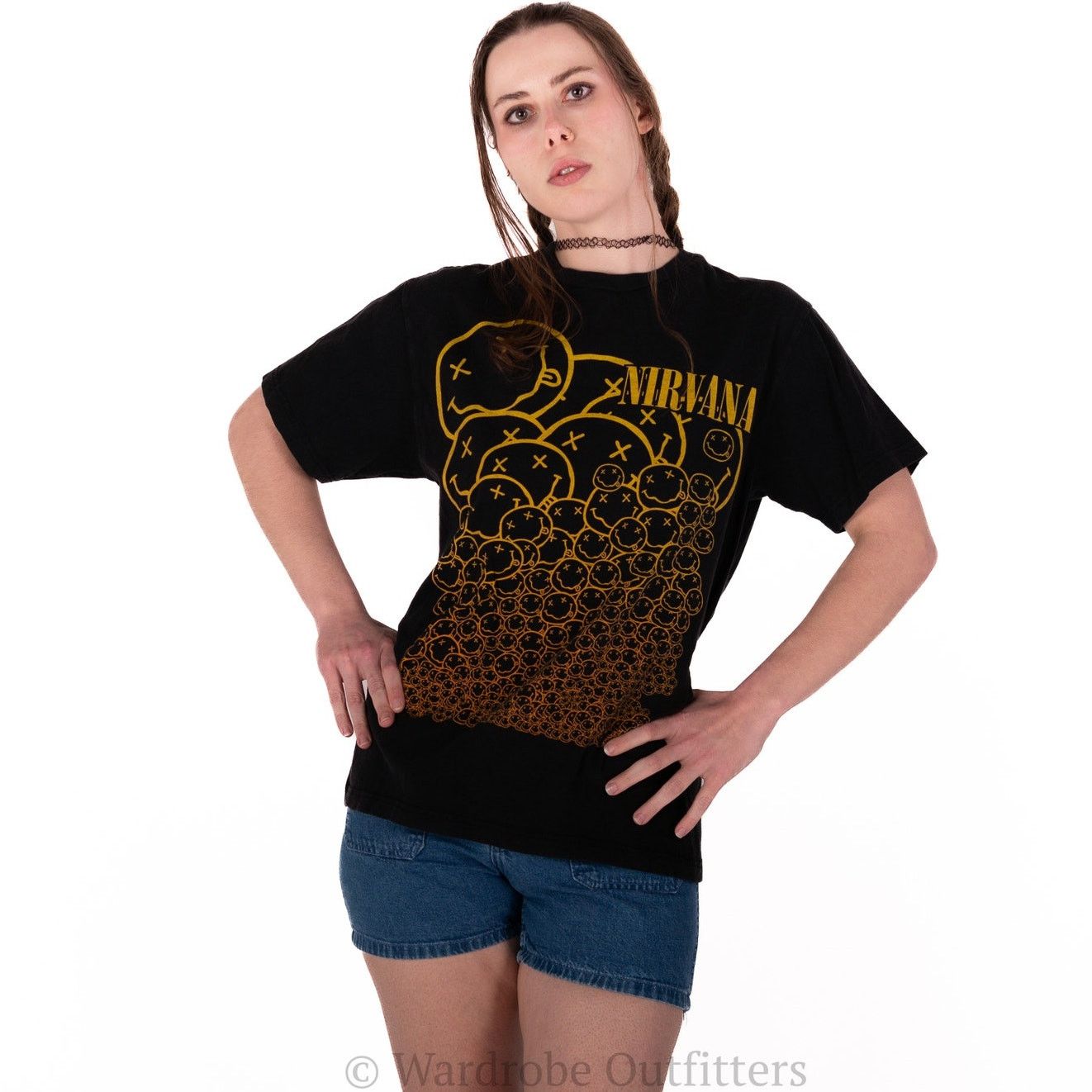 Designer Vintage Y2K Nirvana Smiley Tee Size S / US 4 / IT 40 - 3 Thumbnail