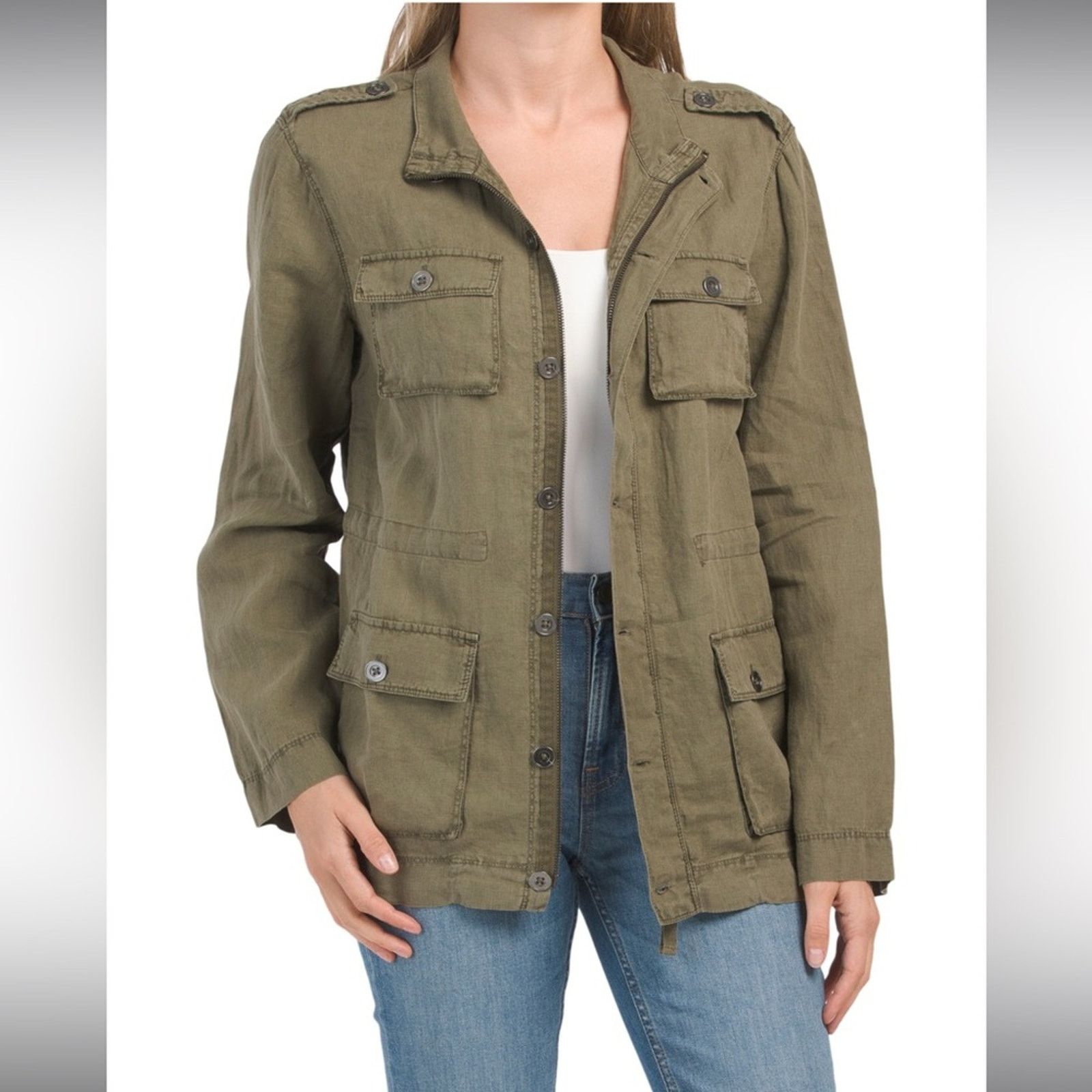Michael Stars 🎉LAST PIECE🎉MICHAEL STARS Linen Frankie‎ Anorak Jacket Size L / US 10 / IT 46 - 1 Thumbnail
