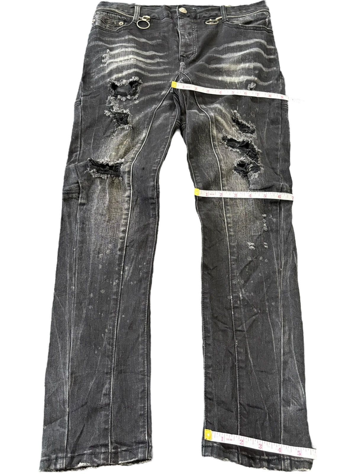 Philipp Plein RARE Philipp Plein Illegal Fight Club Punk Distressed Jeans Size US 32 / EU 48 - 8 Thumbnail
