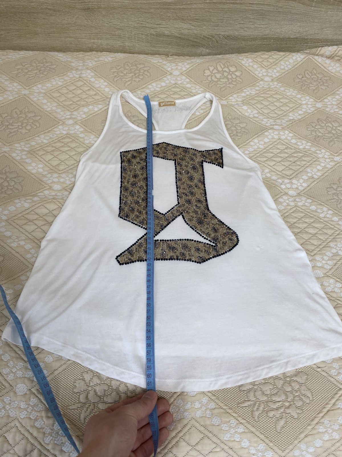 John Galliano × Vintage 🔥 VINTAGE GALLIANO 2000s RHINESTONES TANK TOP Y2K Hlamour Size XS / US 0-2 / IT 36-38 - 10 Thumbnail
