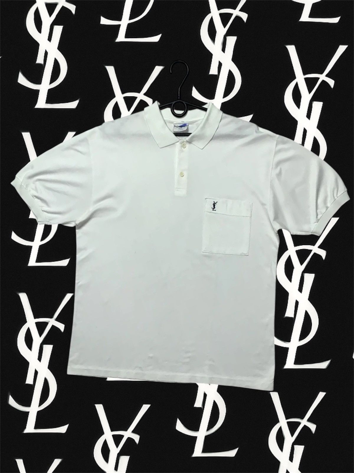 Yves Saint Laurent Polo Yves Saint Laurent white shirt logo size L Size US L / EU 52-54 / 3 - 1 Thumbnail