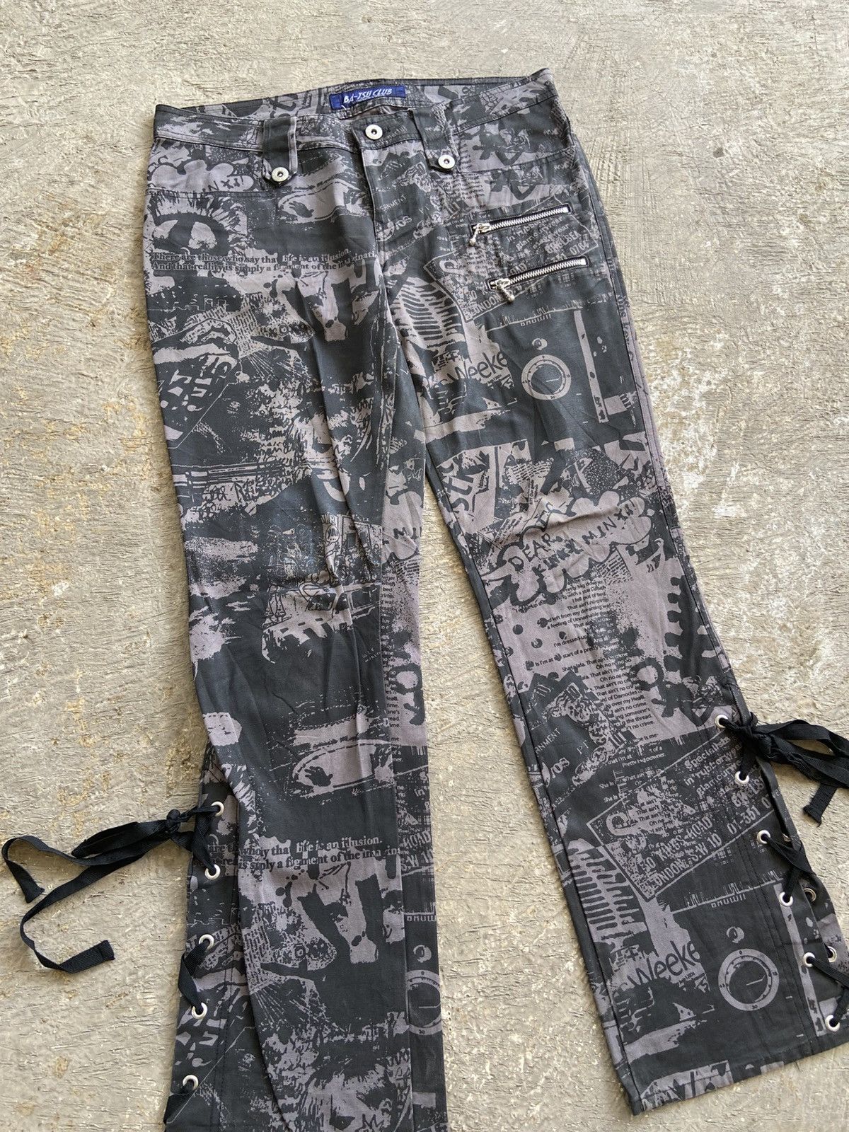 KMRii 2000s Ba-Tsu Club - Vkei Bondage Style Full Printed Pants Size US 31 - 2 Thumbnail
