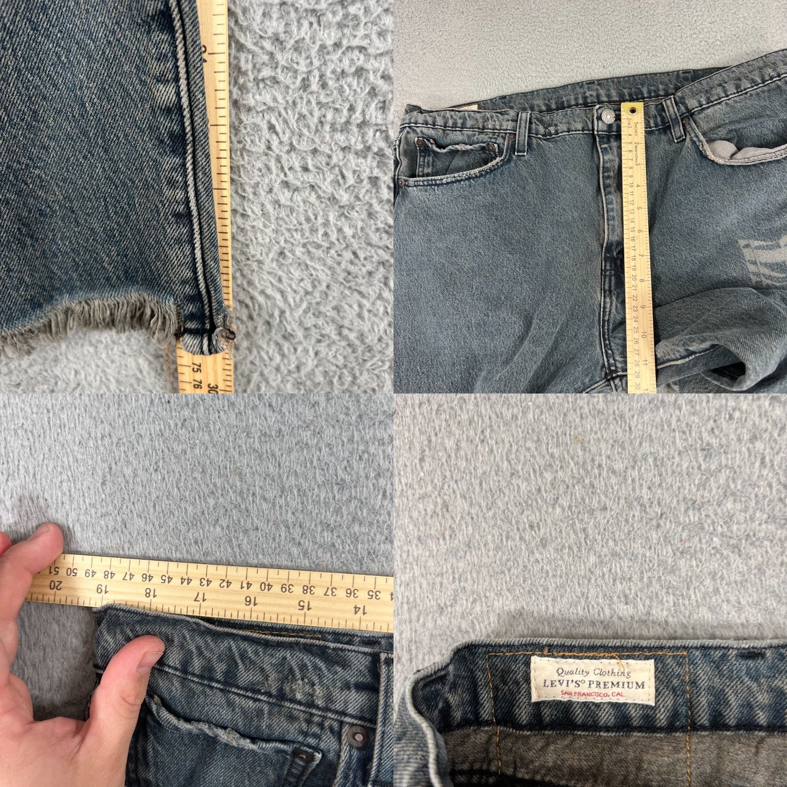 Levi's VINTAGE Levi's 512 Jeans Mens 38x30 Dark Denim Straight Fit Regular Big E Distressed 90s LTD Size US 38 / EU 54 - 8 Thumbnail