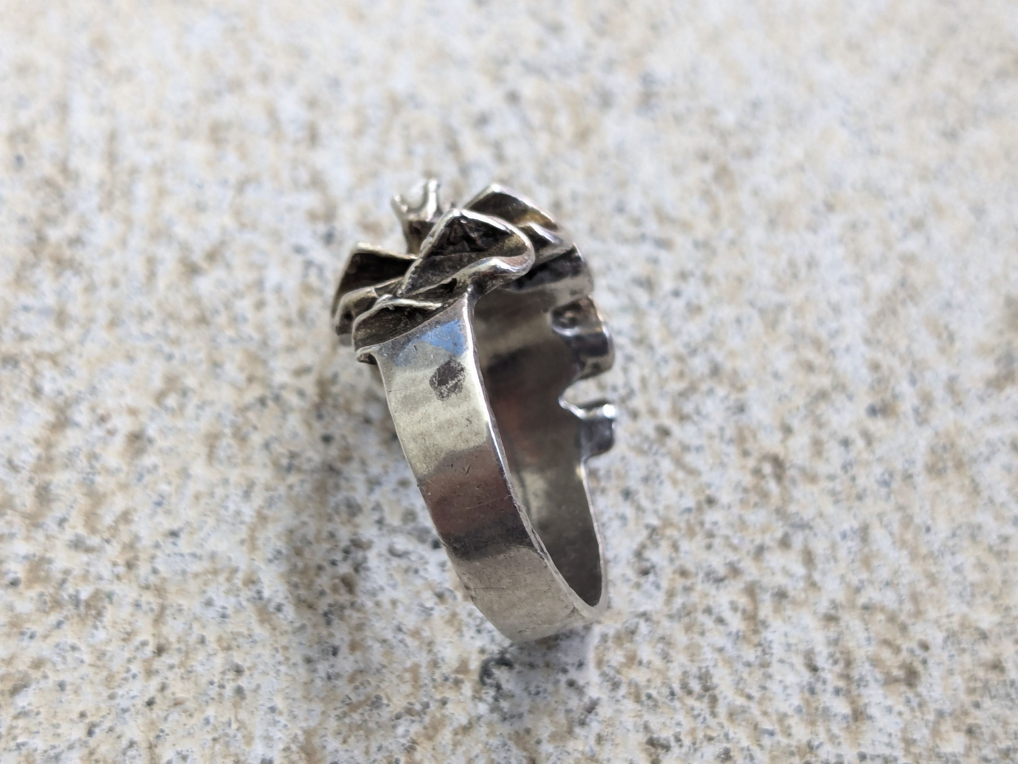 Jewelry Vintage Sterling Silver Ring Pearl 8 Avant Garde Modern Size ONE SIZE - 8 Thumbnail