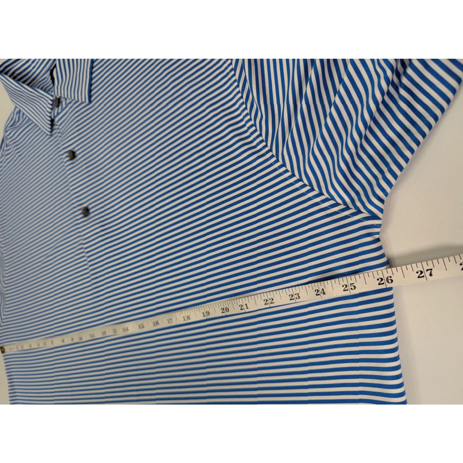 Footjoy FootJoy Polo Shirt Mens 2XL Striped Blue Short Sleeve Button Collared Knit Polyester Spandex Golf Activewear Casual Workwear Shirt Clothing Size US XXL / EU 58 / 5 - 5 Thumbnail