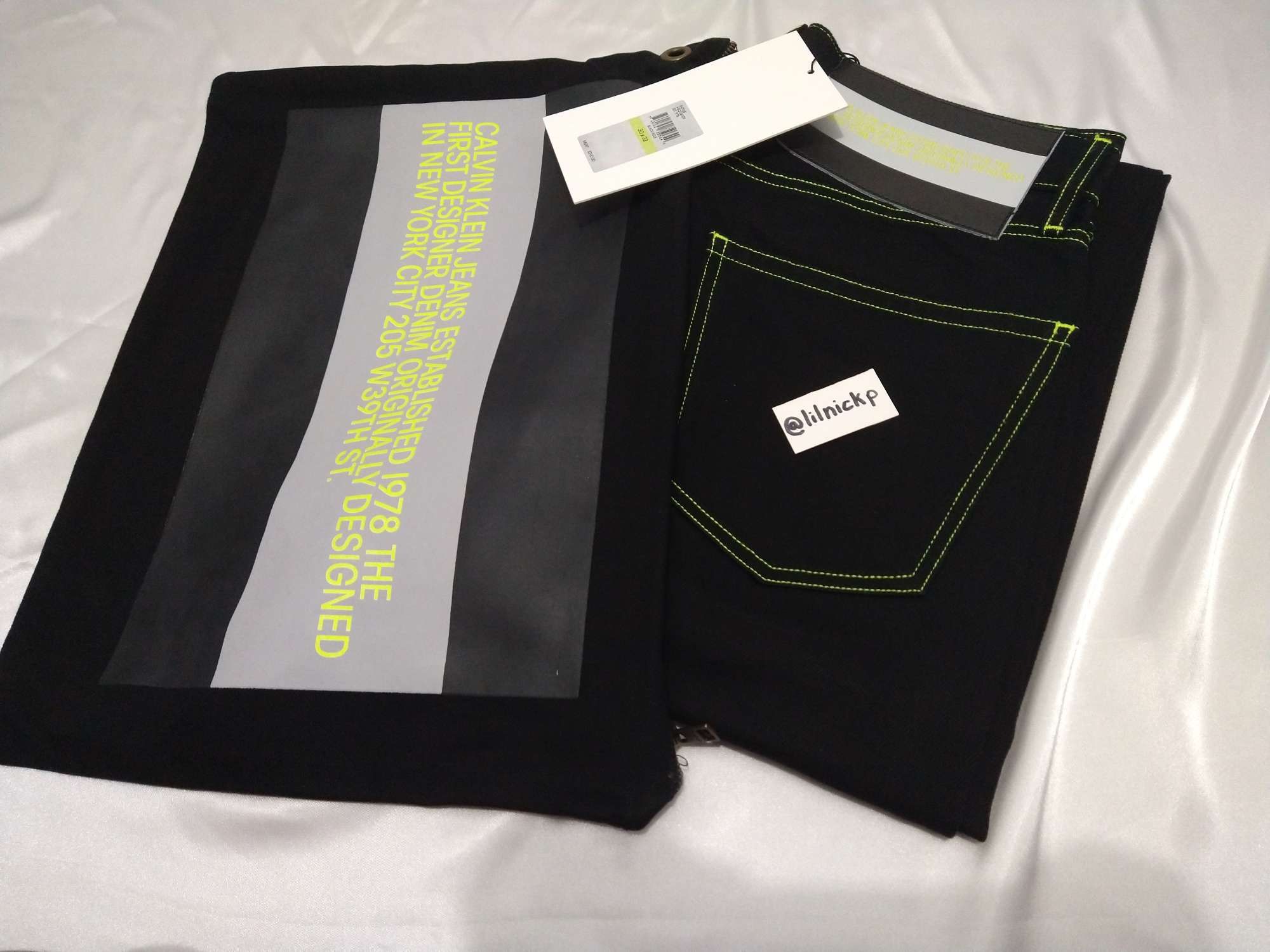 Calvin Klein 205W39NYC EST. 1978 Baggy Black Hole Jeans Size US 30 / EU 46 - 11 Thumbnail