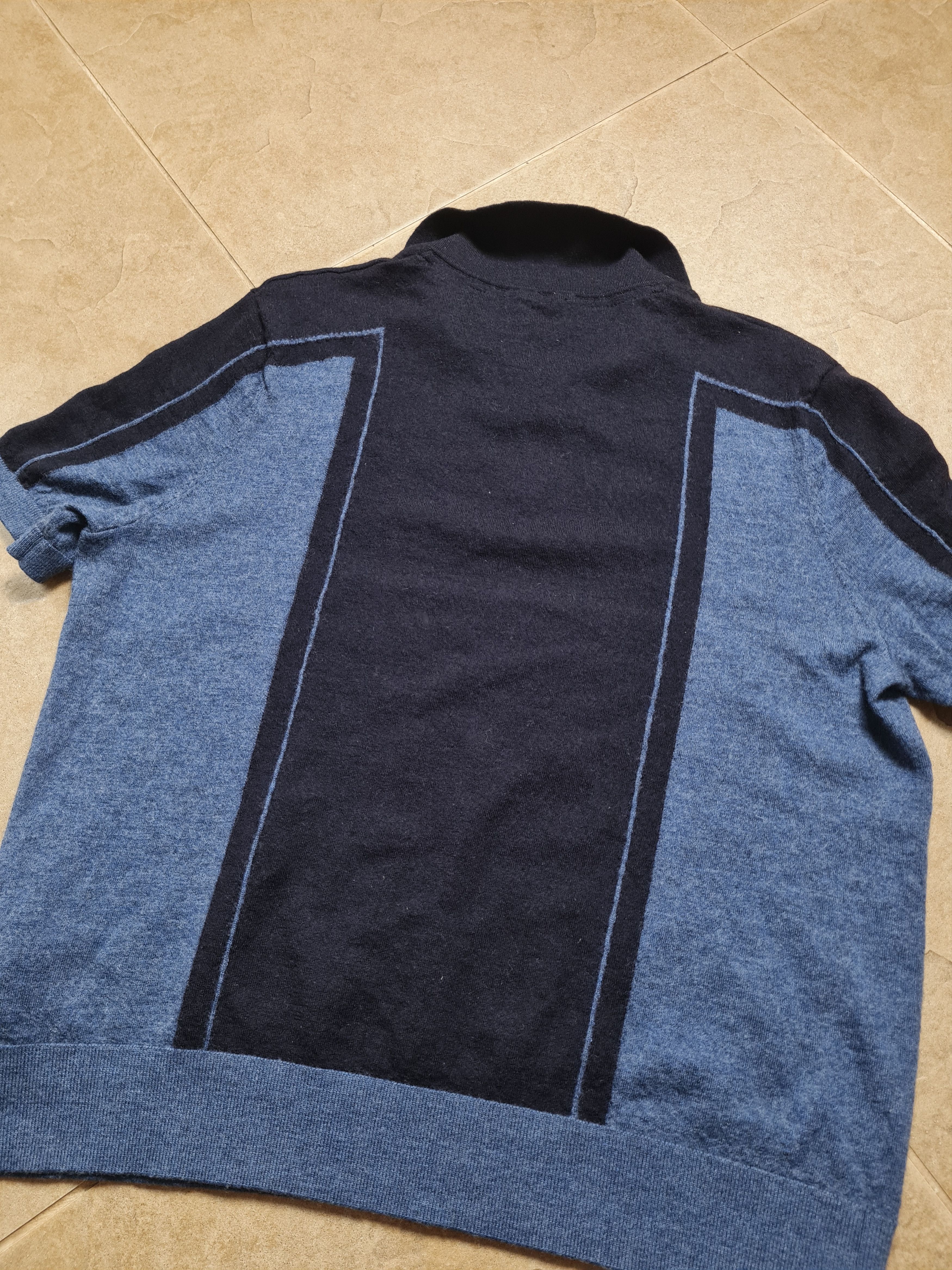 Ted Baker Shirt Ted Baker Zip Neck Merino Polo T-Shirt - Navy Size 6 Size US L / EU 52-54 / 3 - 12 Thumbnail