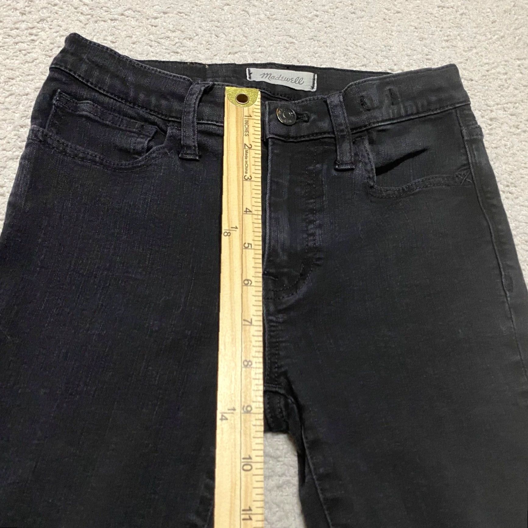 Madewell VINTAGE Madewell Jeans Black Denim Mid Rise Slim Straight Roadtripper Women 25 Jeans Size 42" / US 20 - 4 Thumbnail