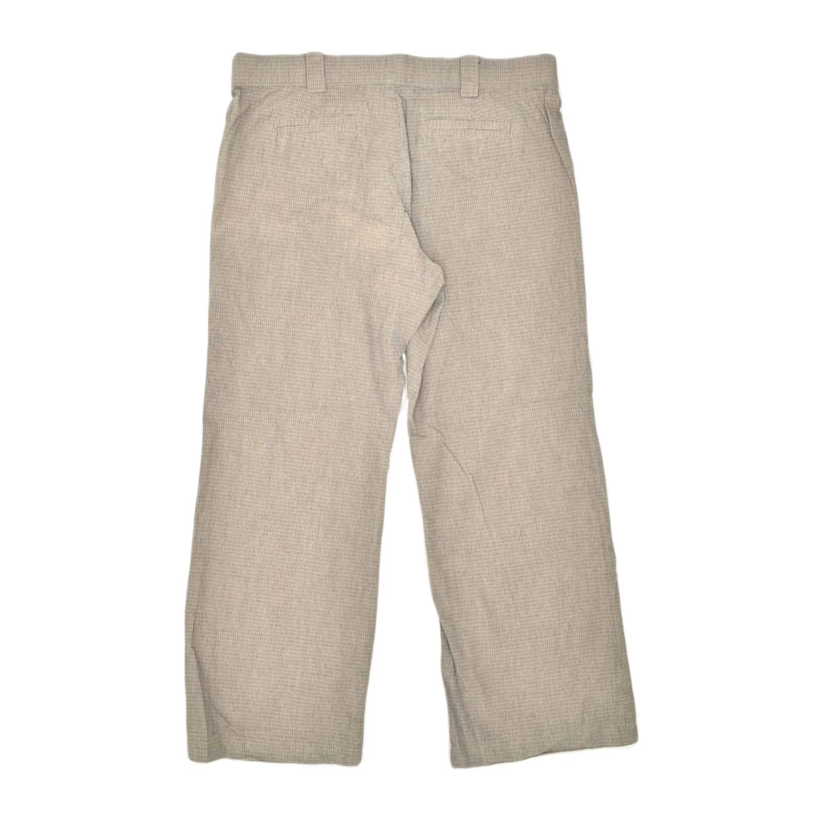 Lee LEE Trousers Womens W40 L30 Beige Check Cotton Straight Casual QA07 Size 27" / US 4 / IT 40 - 2 Thumbnail