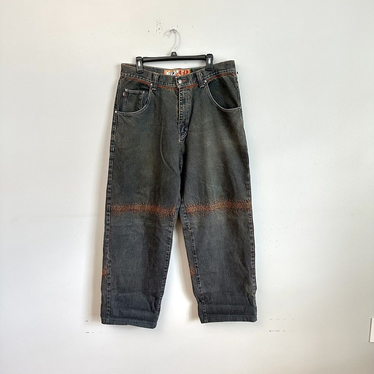 image of Jnco x Vintage 90S/2000S Forty Eight Baggy Jeans Denim in Grey, Men's (Size 38)