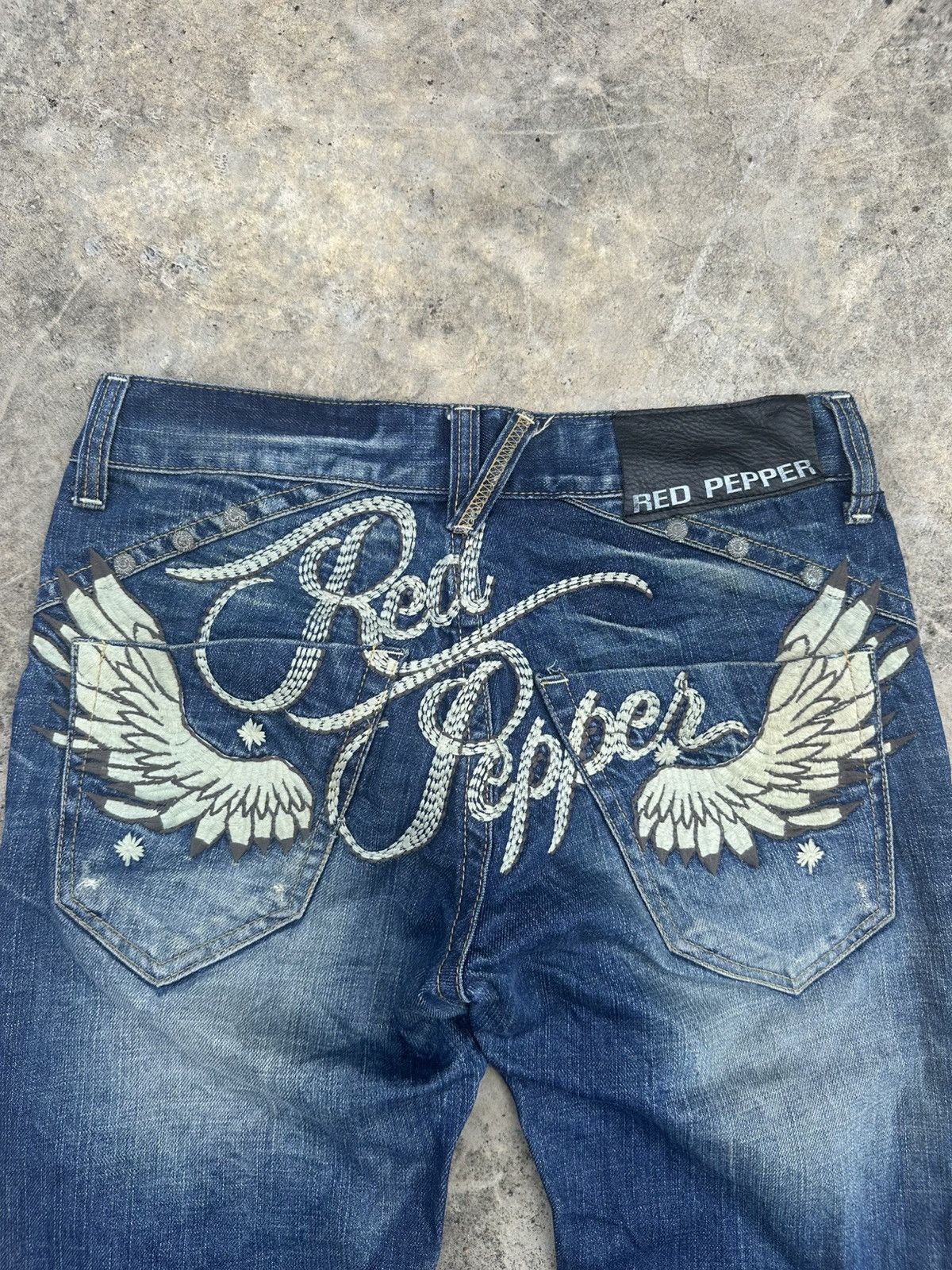 If Six Was Nine 2000s Red Pepper Whisker Jean Size US 33 - 1 Thumbnail