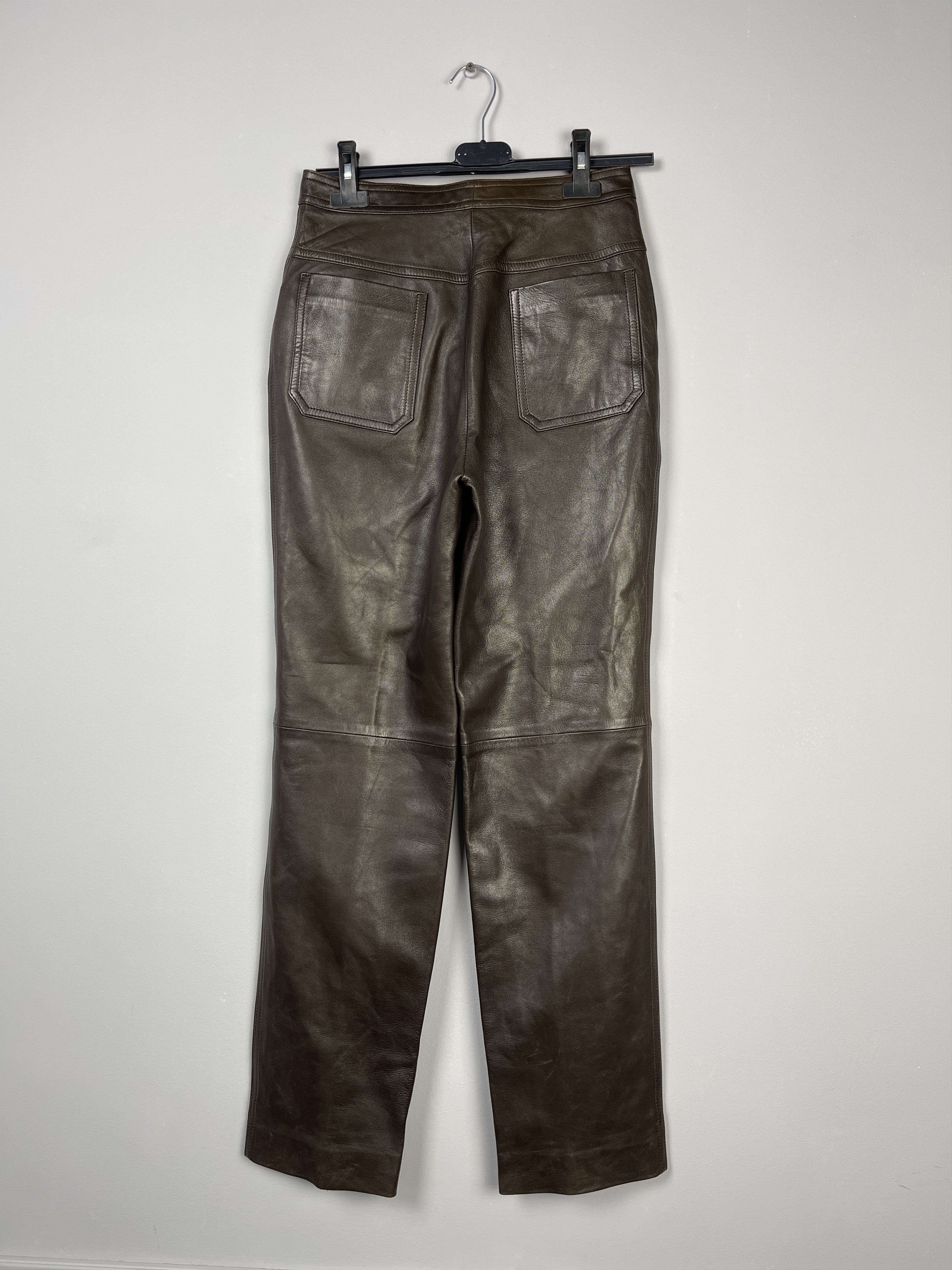 Celine Celine Vintage Cuir Leather Pants Size 30" / US 8 / IT 44 - 3 Thumbnail