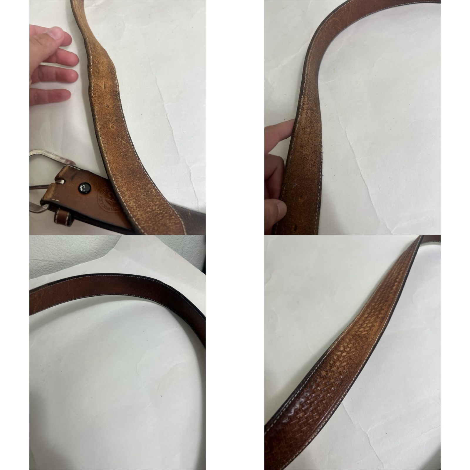CO VINTAGE Wik Leather Co Belt Western Brown 42 USA Made Handcrafted Cowhide Full Grain Leather Men 1-1/2" Belt Size 42 - 9 Thumbnail