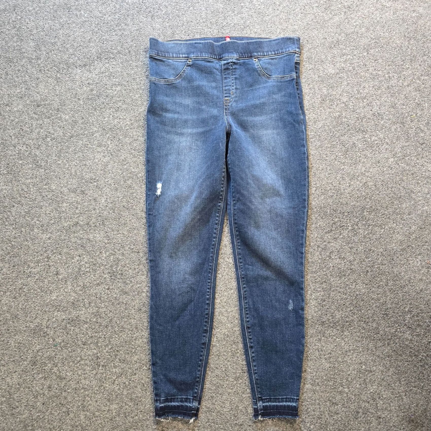 Spanx Spanx Jeans Womens Large Pull On Stretch Distress Raw Hem Skinny Mid Rise Casual Jeans Size 36" / US 14 / IT 50 - 2 Thumbnail
