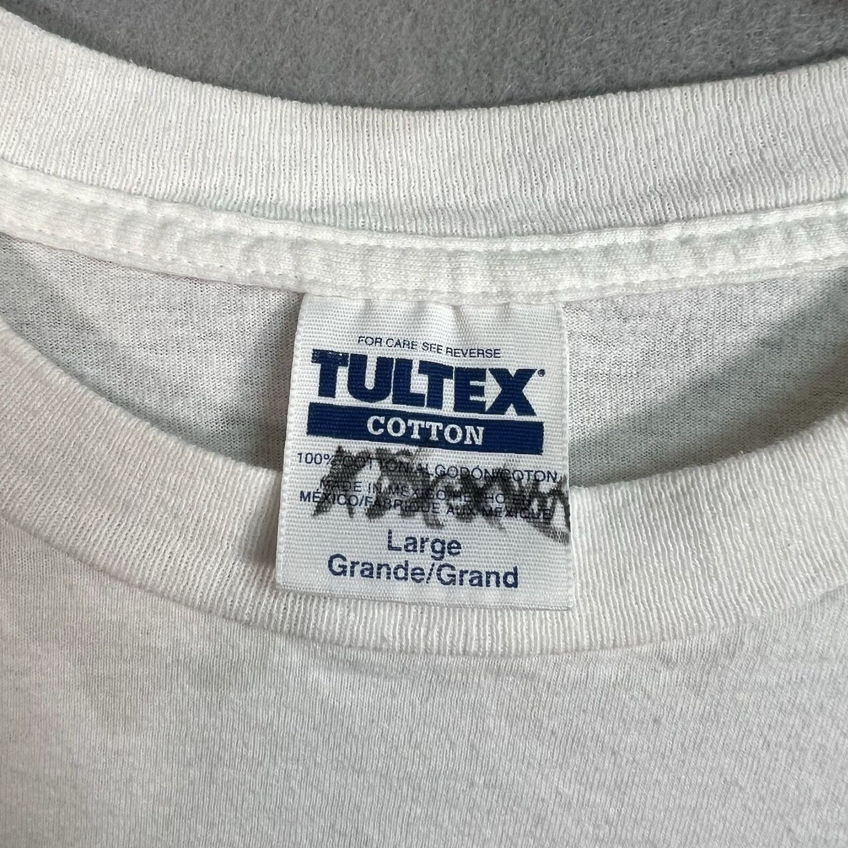 Tultex VINTAGE Tultex Knit T Shirt Adult Mens Large White Shirt Mens L White 1990s Graphic Tee Cotton Sportswear/Beach Size US L / EU 52-54 / 3 - 6 Thumbnail