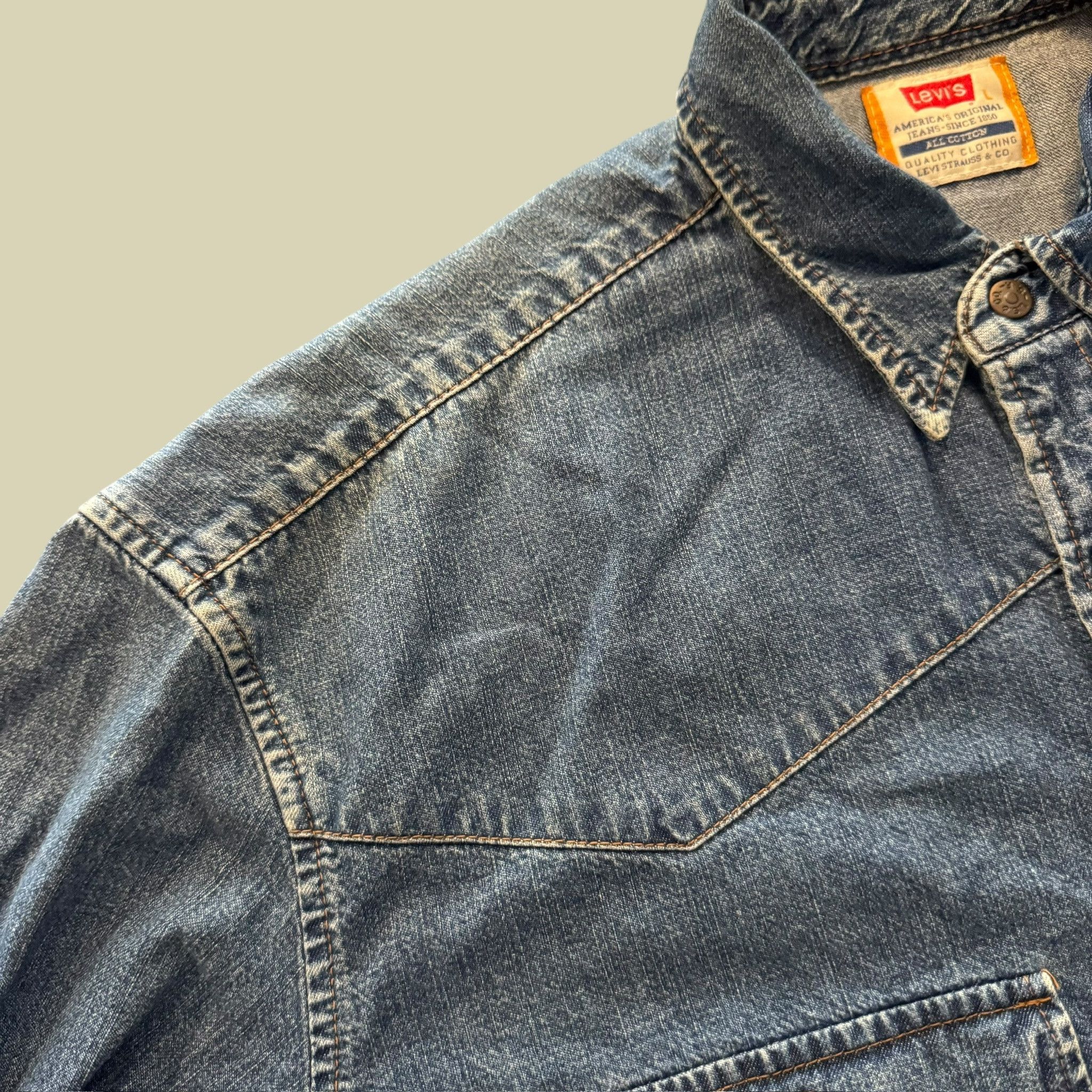 Levi's Levi's Shirt Blue Orange Tab Jeans Size US L / EU 52-54 / 3 - 3 Thumbnail