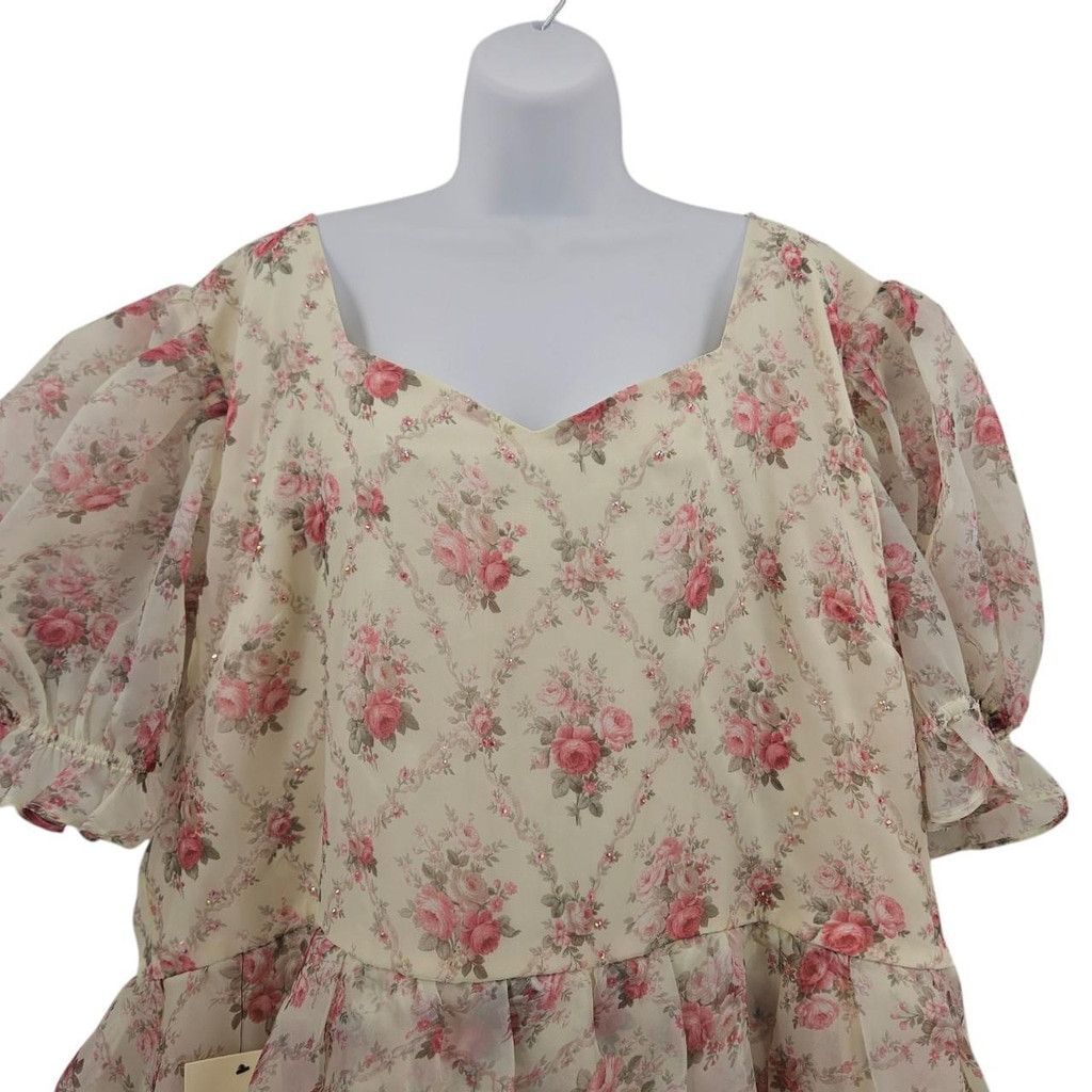 Handmade Jessakae Amelia Dress Hand Embellished in Rhinestones Size 3XL / US 20-22 - 4 Thumbnail