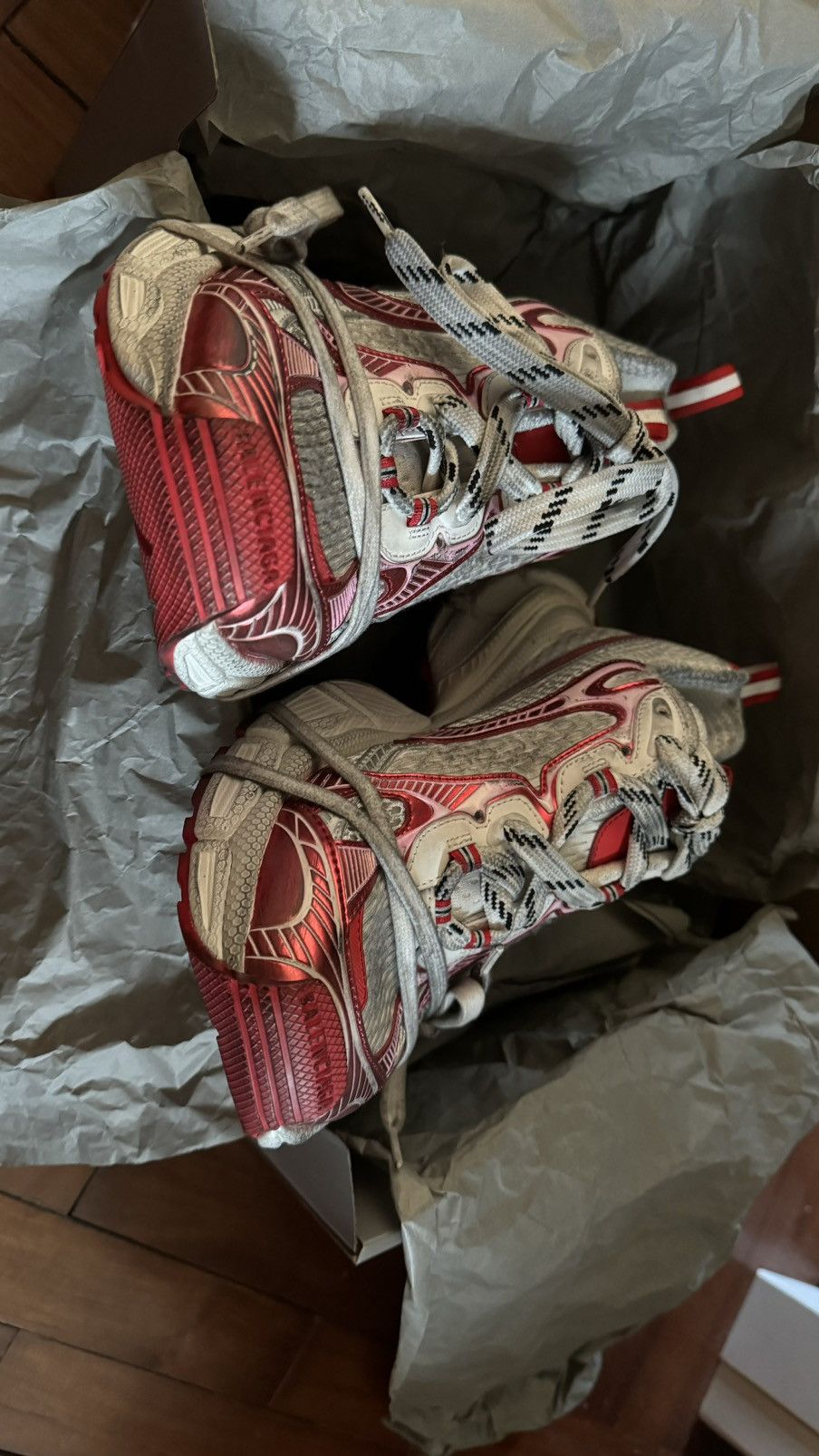 Balenciaga Balenciaga Red White 3XL Sneakers Size US 10 / EU 43 - 6 Thumbnail