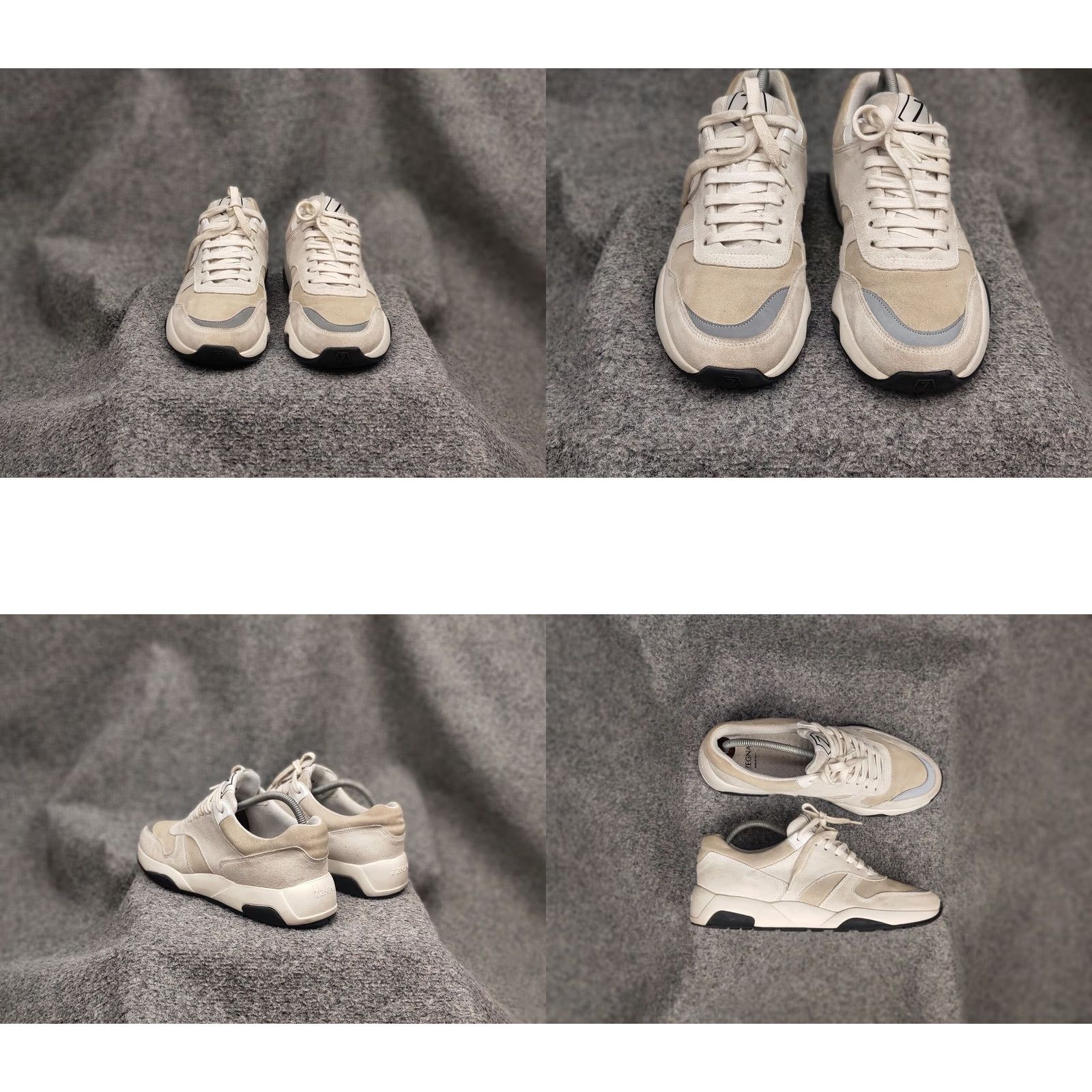 Ermenegildo Zegna Z Zegna Design Suede Leather Beige low top Lace Up Sneakers Men US 9.5 Leather Lining Casual Designer Style Thanksgiving? Size US M / EU 48-50 / 2 - 8 Thumbnail