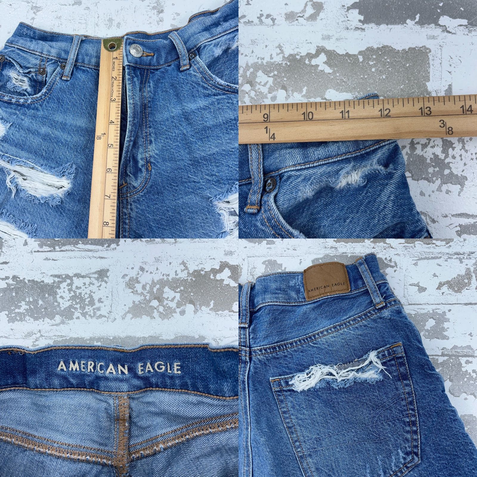American Eagle Outfitters American Eagle Shorts Women 0 Cut Off 90s Boyfriend Jorts Distressed Holes Jean Size 25" / US 0 / IT 36 - 8 Thumbnail