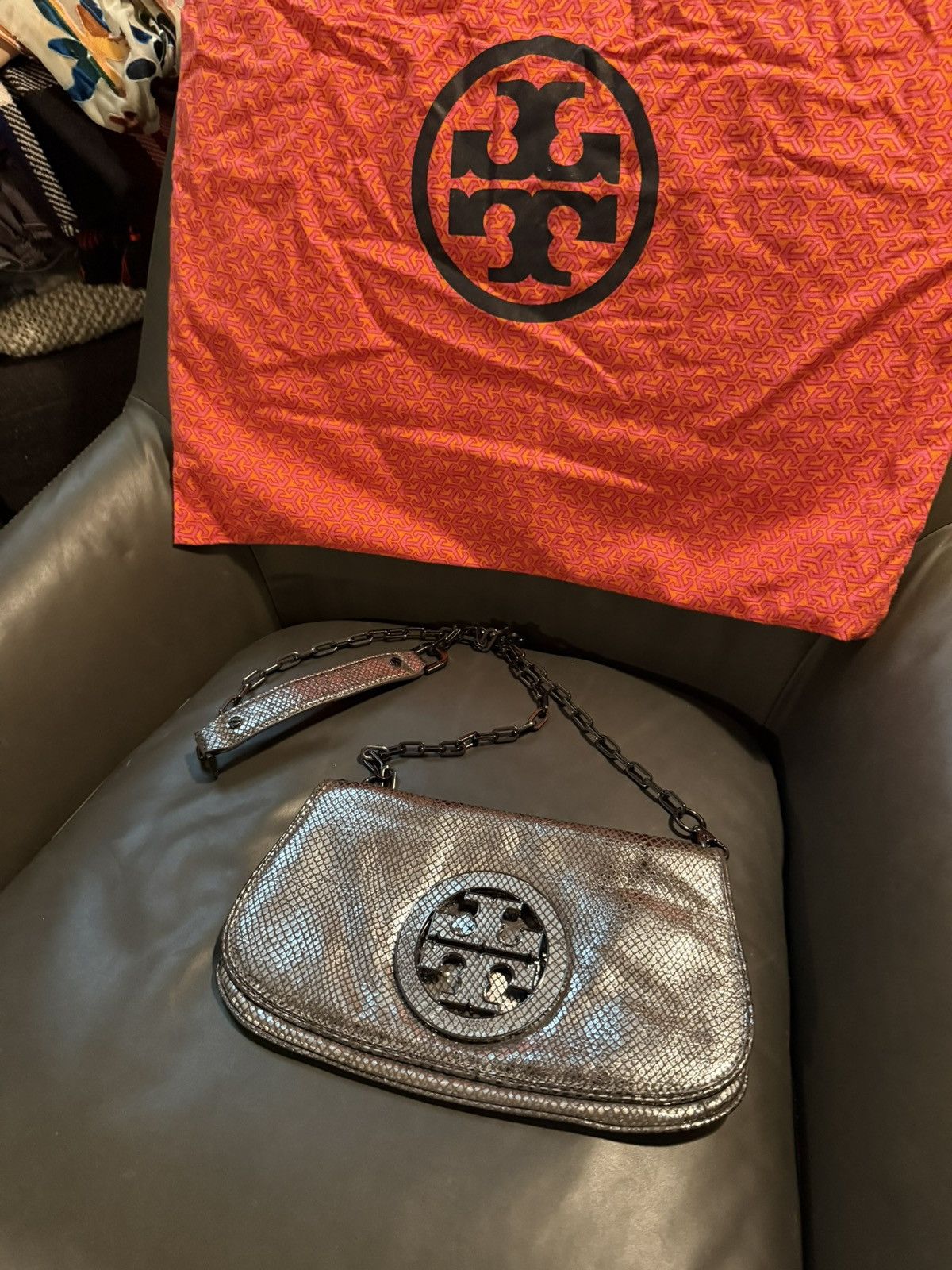 Tory Burch Tory Burch Silver Metallic Crossbody Bag Size ONE SIZE - 2 Thumbnail