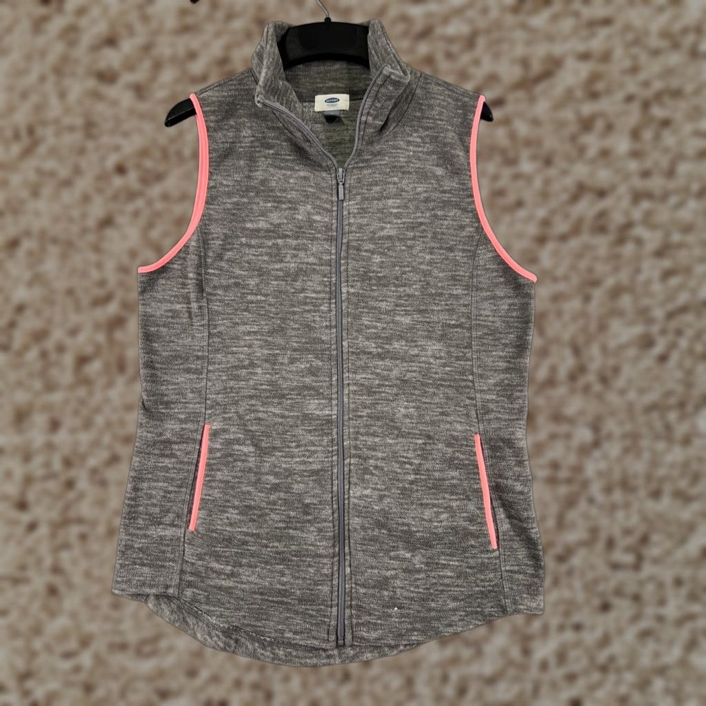 Old Navy Old Navy Vest Womens Medium Gray Full Zip Polyester Fleece Mock Neck Size M / US 6-8 / IT 42-44 - 1 Thumbnail