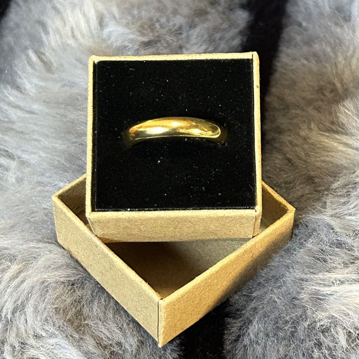 Jewelry Shiny 18kt gold plated 4mm stainless steel comfort ring 10 Size ONE SIZE - 2 Thumbnail