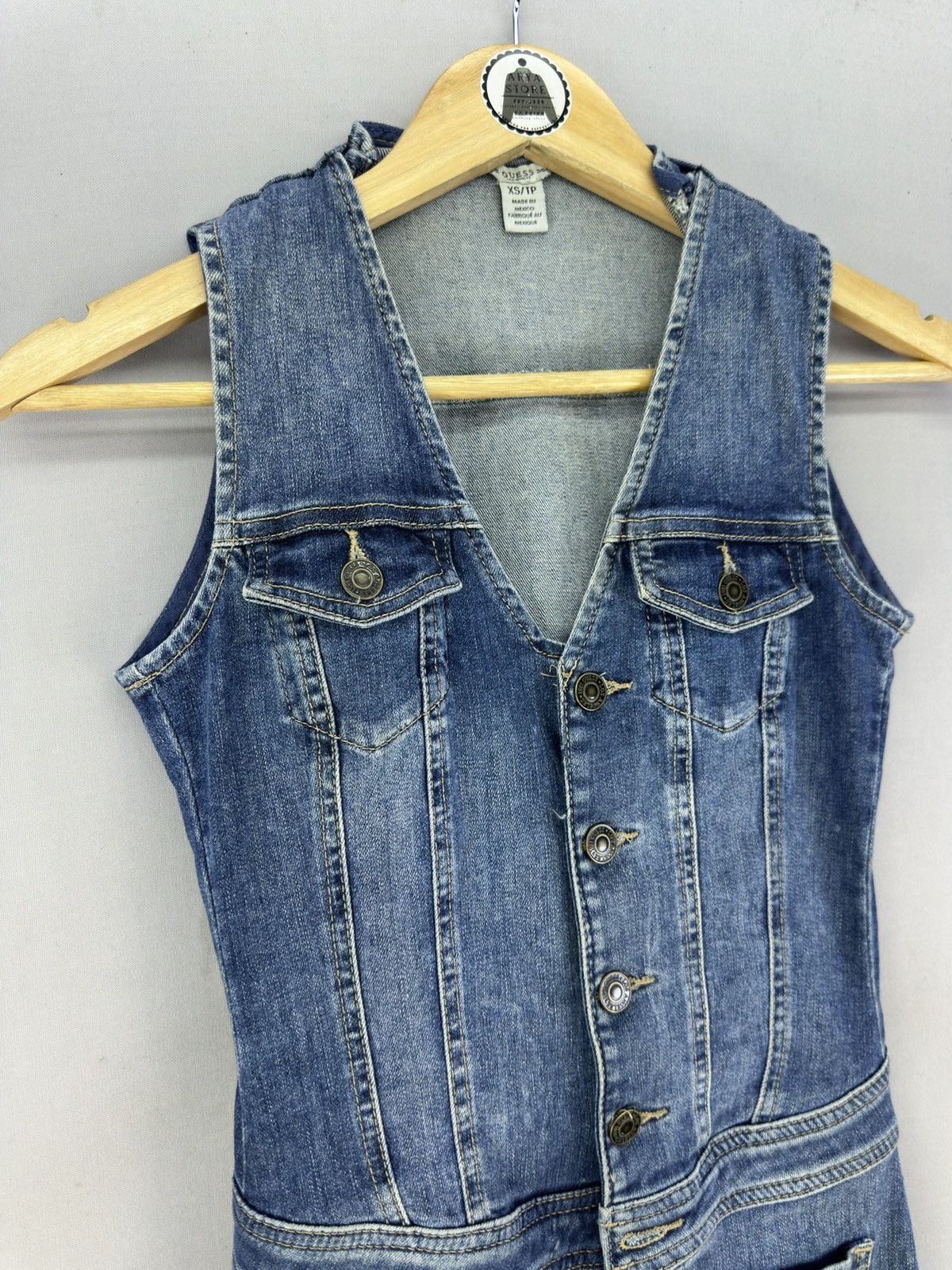 Guess Guess Sleeveless Denim Coverall Jumpsuit Size 26" / US 2 / IT 38 - 2 Thumbnail