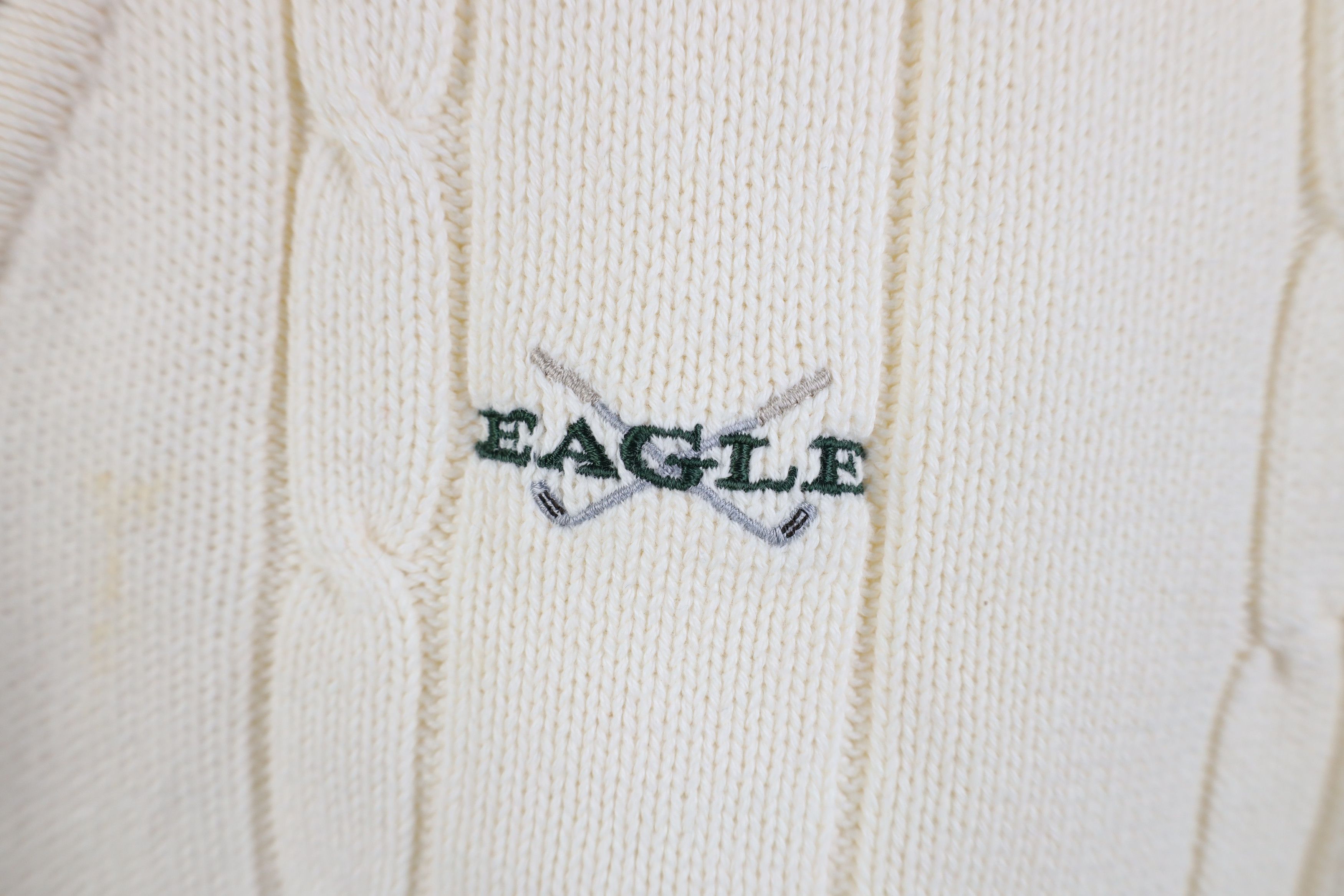 Vintage Vintage 90s Streetwear Cable Knit Golf Cardigan Sweater Vest Size US L / EU 52-54 / 3 - 4 Thumbnail