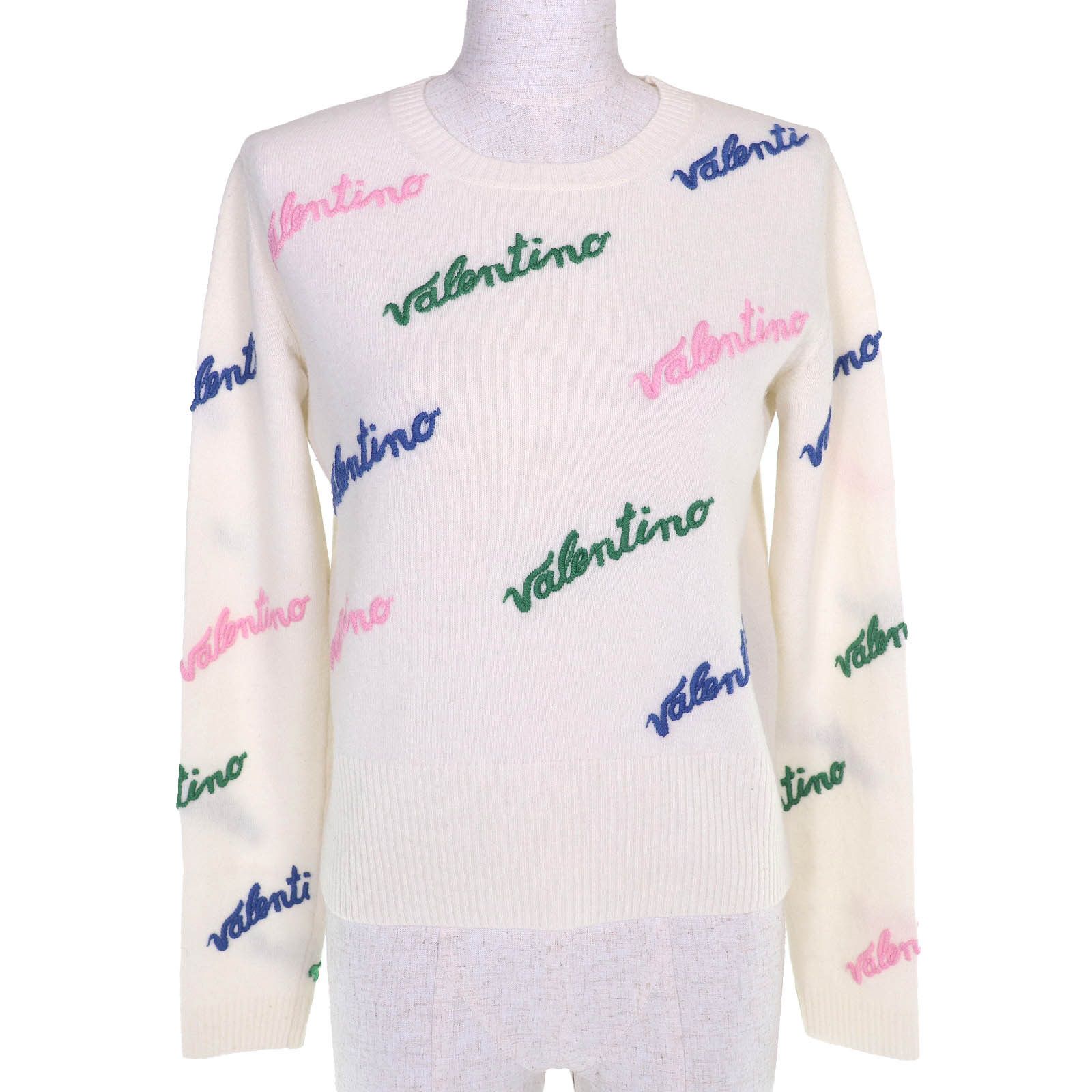 Valentino Valentino Valentino Logo embroidered Wool Cashmere Knit Sweater Textile Tops RB3KC00STXM DUTY FREE for USA Size ONE SIZE - 1 Thumbnail