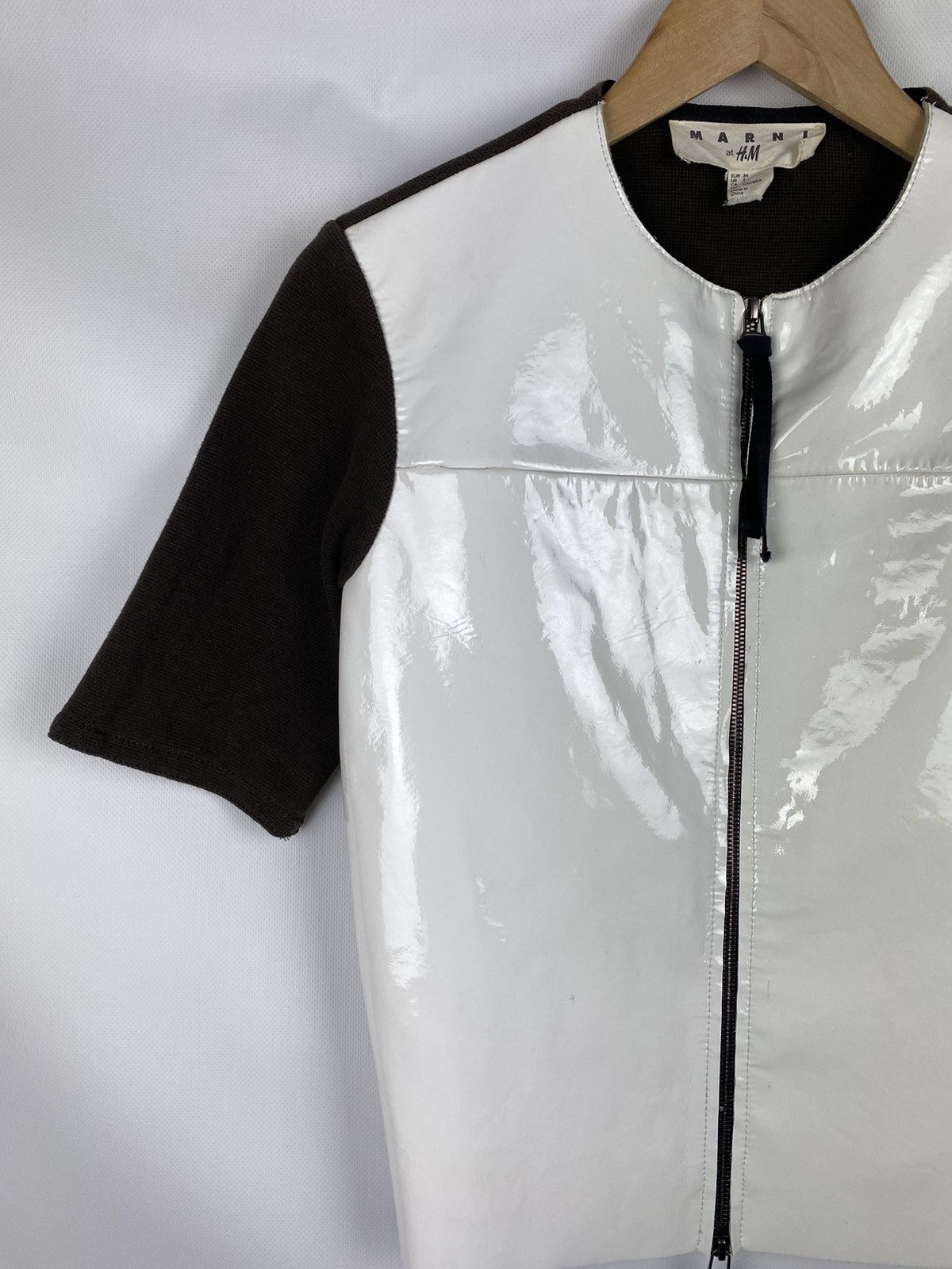 Marni Marni H&M ladies short sleeve patent leather full zip jacket Size S / US 4 / IT 40 - 4 Thumbnail