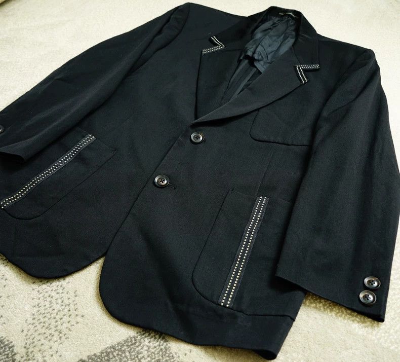 Yohji Yamamoto Yohji Yamamoto Yohji Yamamoto Black Tailored Suit Jacket Size US L / EU 52-54 / 3 - 2 Thumbnail