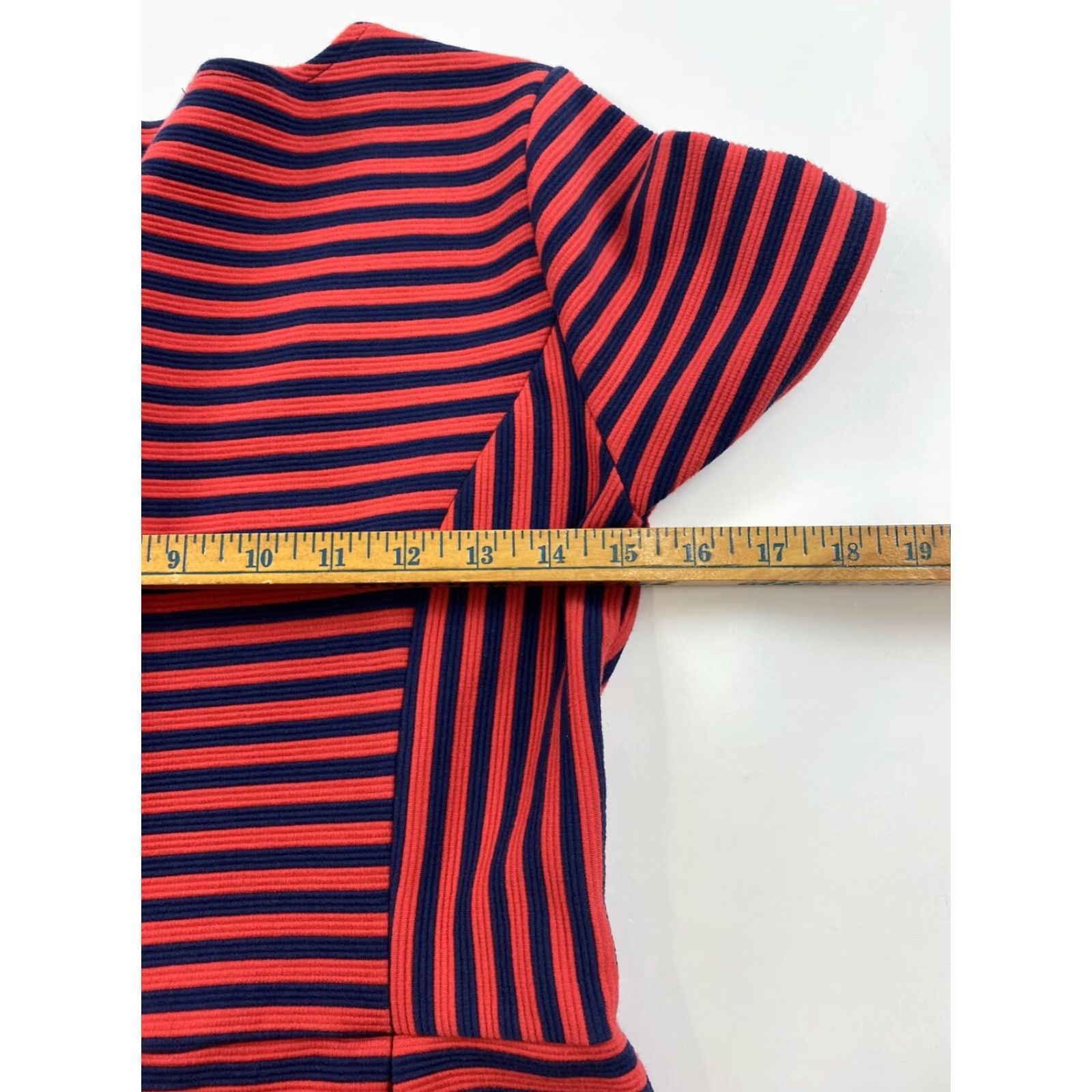 J.Crew J.CREW Dress Womens 6 Red Striped Fit & Flare Knee Length Short Sleeve Womens Casual Business Label: J.CREW Size M / US 6-8 / IT 42-44 - 5 Thumbnail