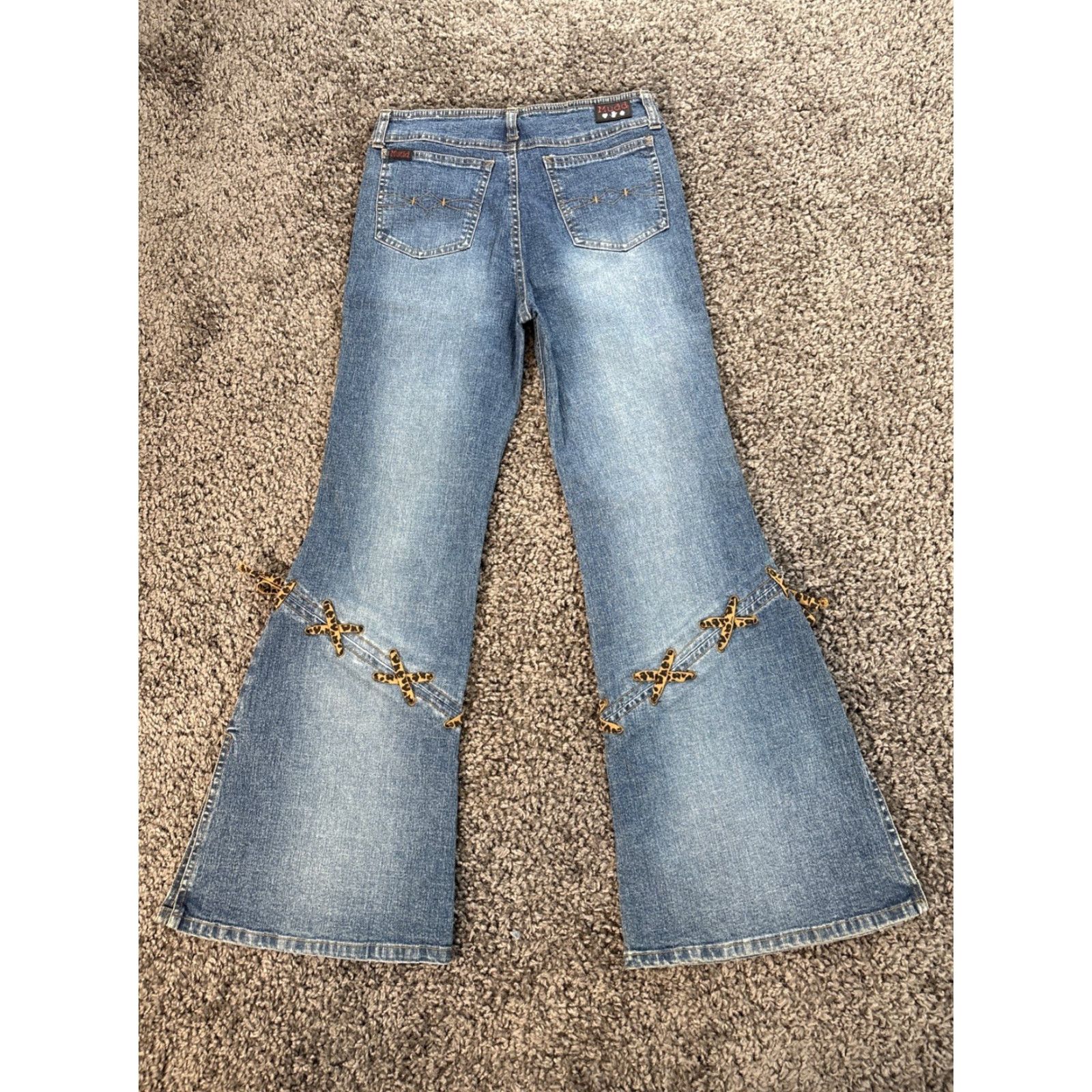 Vintage VINTAGE Mudd Jeans Womens 26x26 Mid Rise Bootcut Cheetah Lace 90s Jeans Womens 26 Blue Size 26" / US 2 / IT 38 - 8 Thumbnail