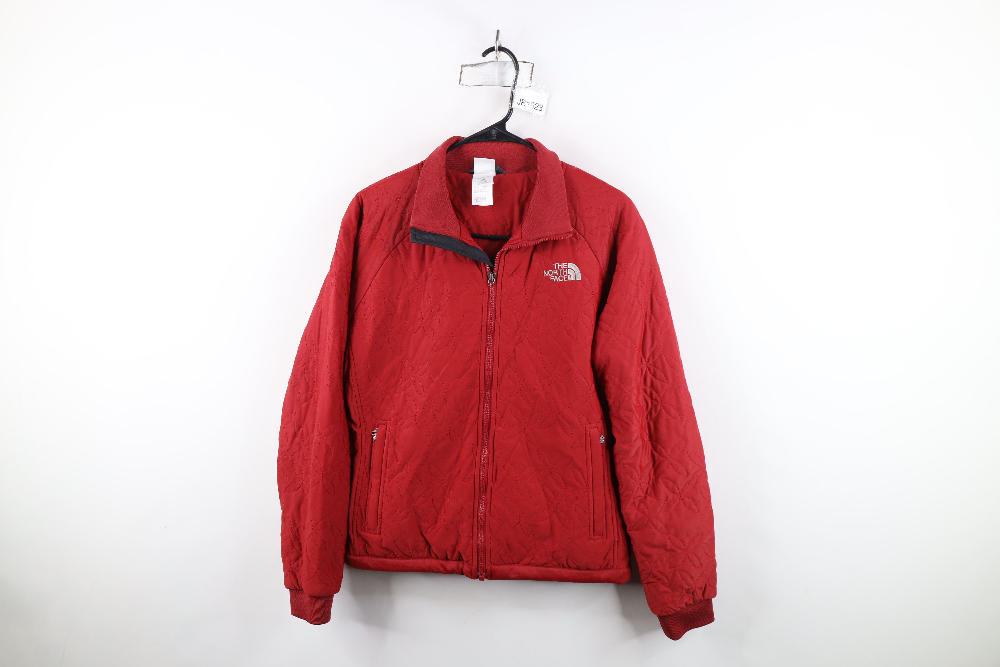 The North Face Vintage The North Face Flower Quilted Bomber Jacket Red Size L / US 10 / IT 46 - 1 Thumbnail