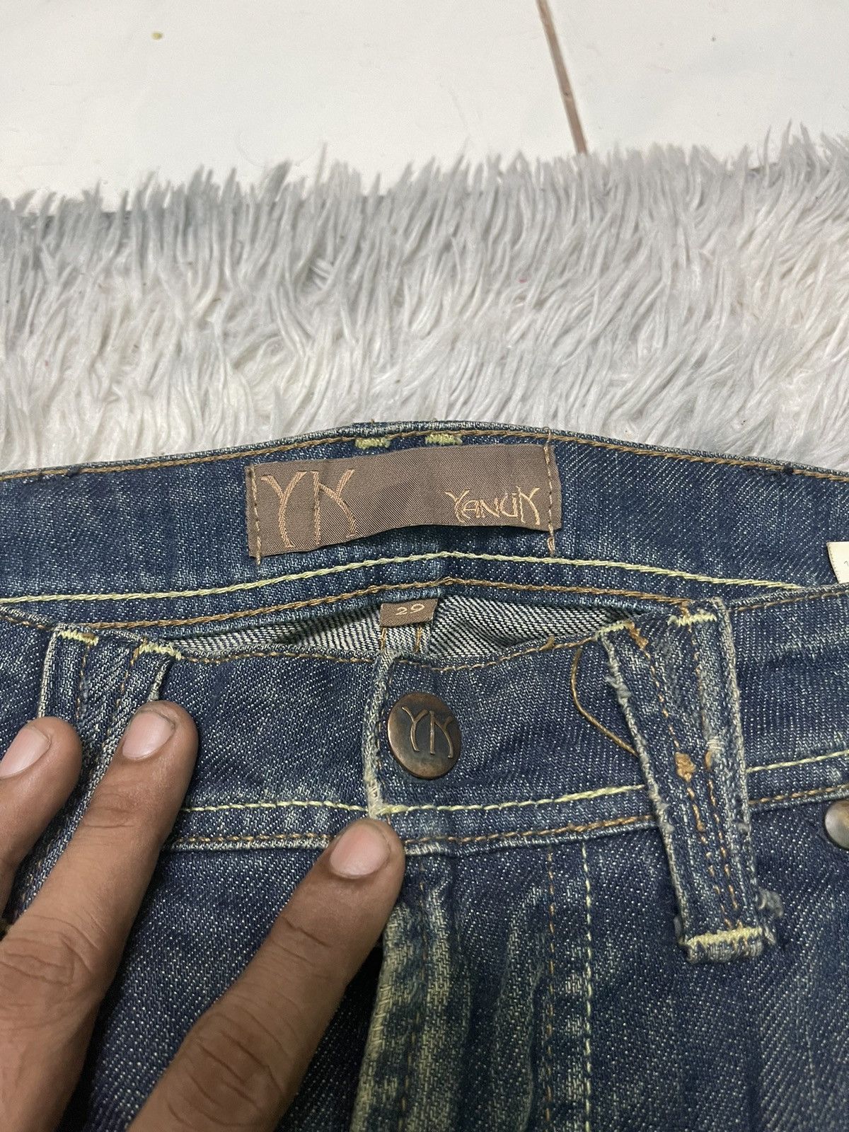 Vintage 90s YANUK FLARE DISTRESSED JEANS RARE DESIGN Size US 31 - 9 Thumbnail