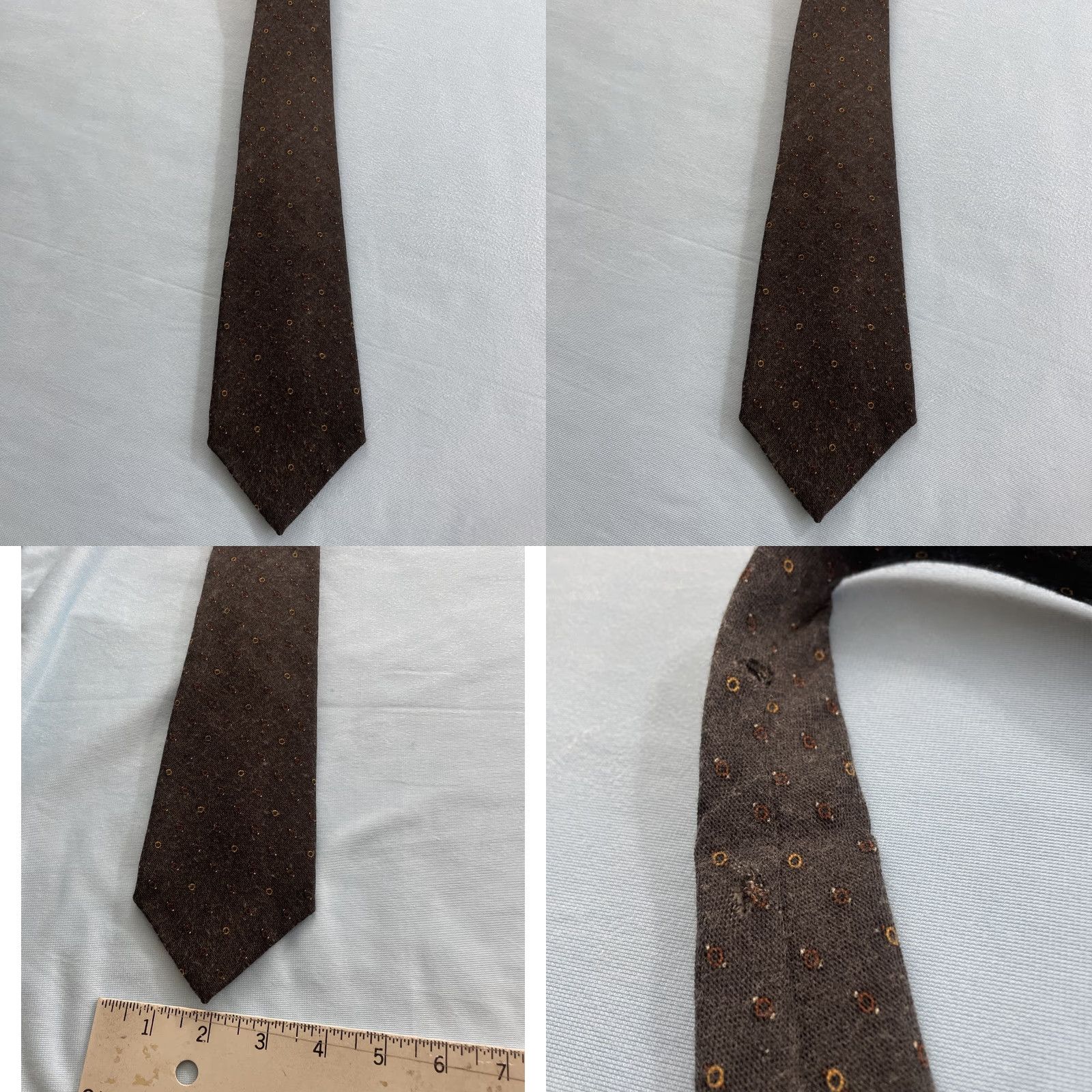 Cacharel VINTAGE Cacharel Paris Cashmere Wool Neck Tie Gray Dots 3.5x55 Macclesfield 2tone Vintage Men Tie Design Size ONE SIZE - 10 Thumbnail