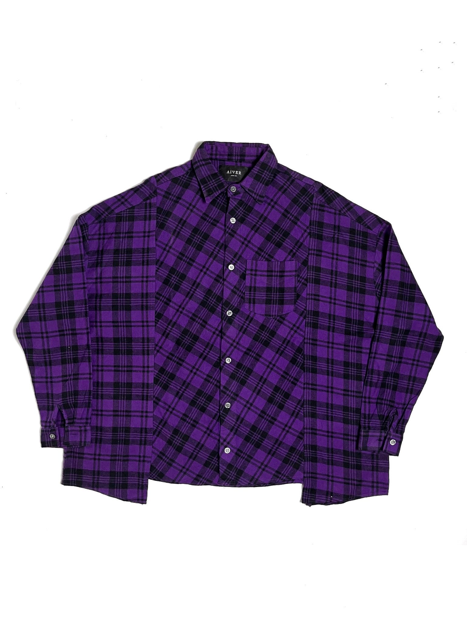 image of 1 Of 1 x Avant Garde Aiver - Rebuild Assymetryc Flannel in Purple, Men's (Size XL)