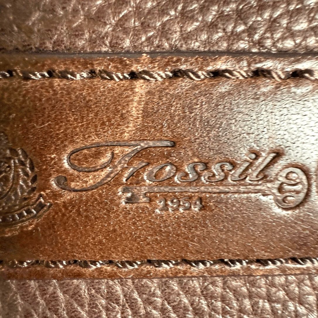 Fossil Fossil Women Crossbody Purse Leather Flap Over Zipper Compartment Brown Medium Brown Leather Womens Crossbody Bag Size ONE SIZE - 2 Thumbnail