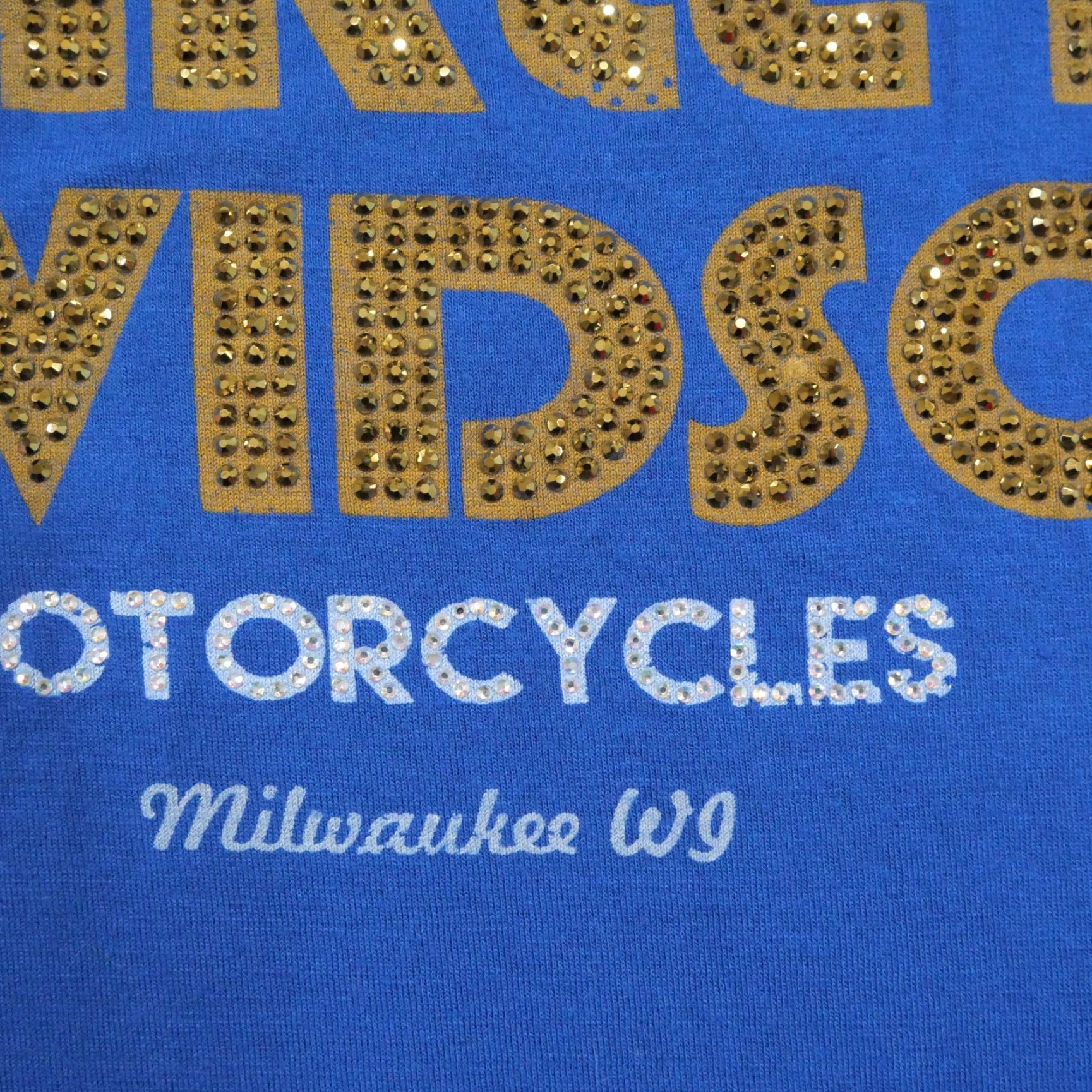 Harley Davidson VINTAGE Harley-Davidson T Shirt Womens Small Blue Sequin Milwaukee Open Back Size S / US 4 / IT 40 - 4 Thumbnail