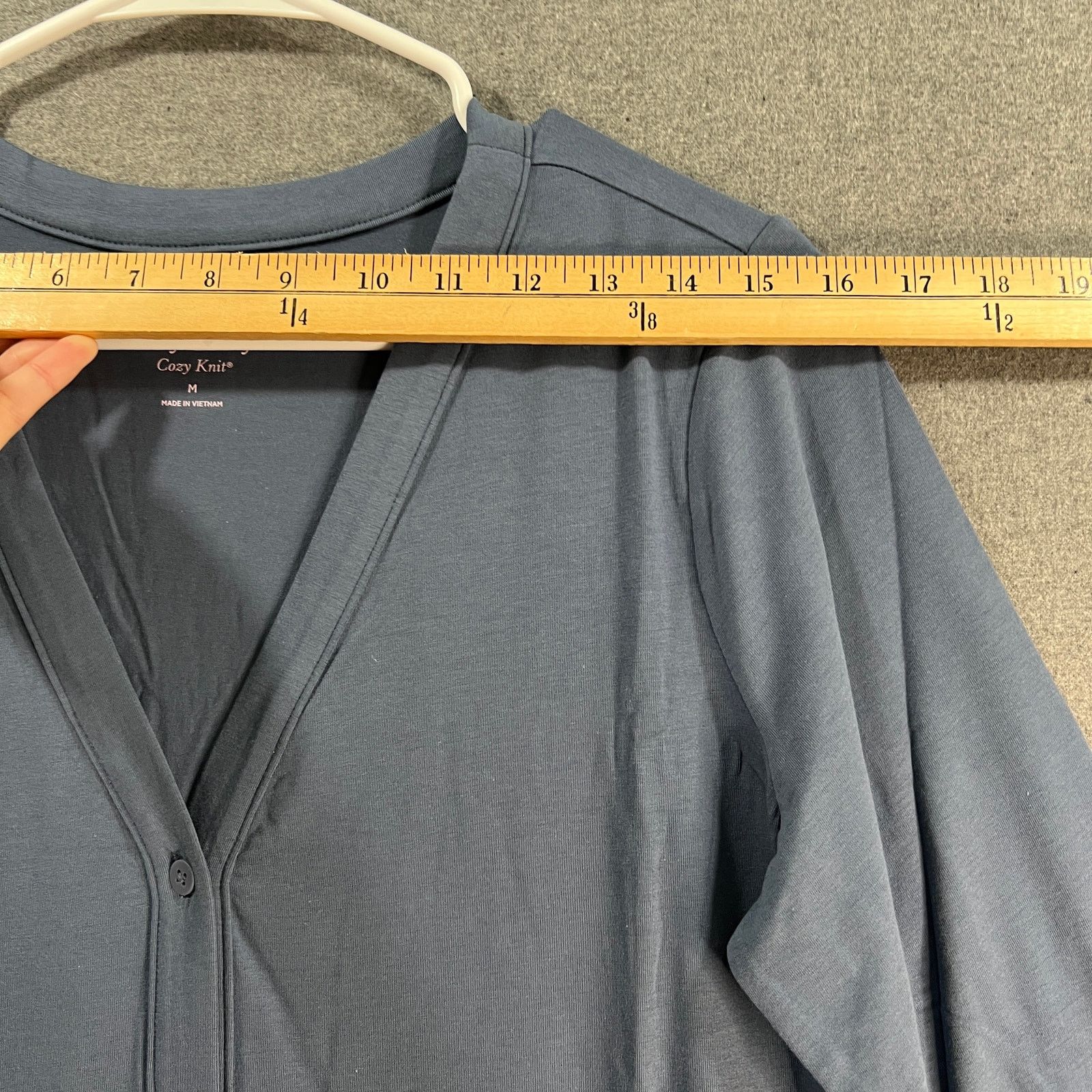 Other AnyBody Cozy Knit Button Front Long Cardigan Medium Indigo Size M / US 6-8 / IT 42-44 - 6 Thumbnail