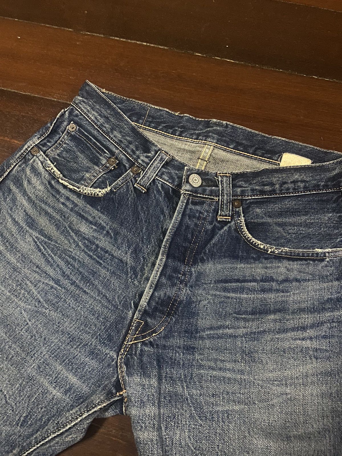 Orslow FIRE 🔥 VINTAGE SUGAR CANE 1947 SHORT JEANS REWORK CUSTOM Size US 30 / EU 46 - 6 Thumbnail