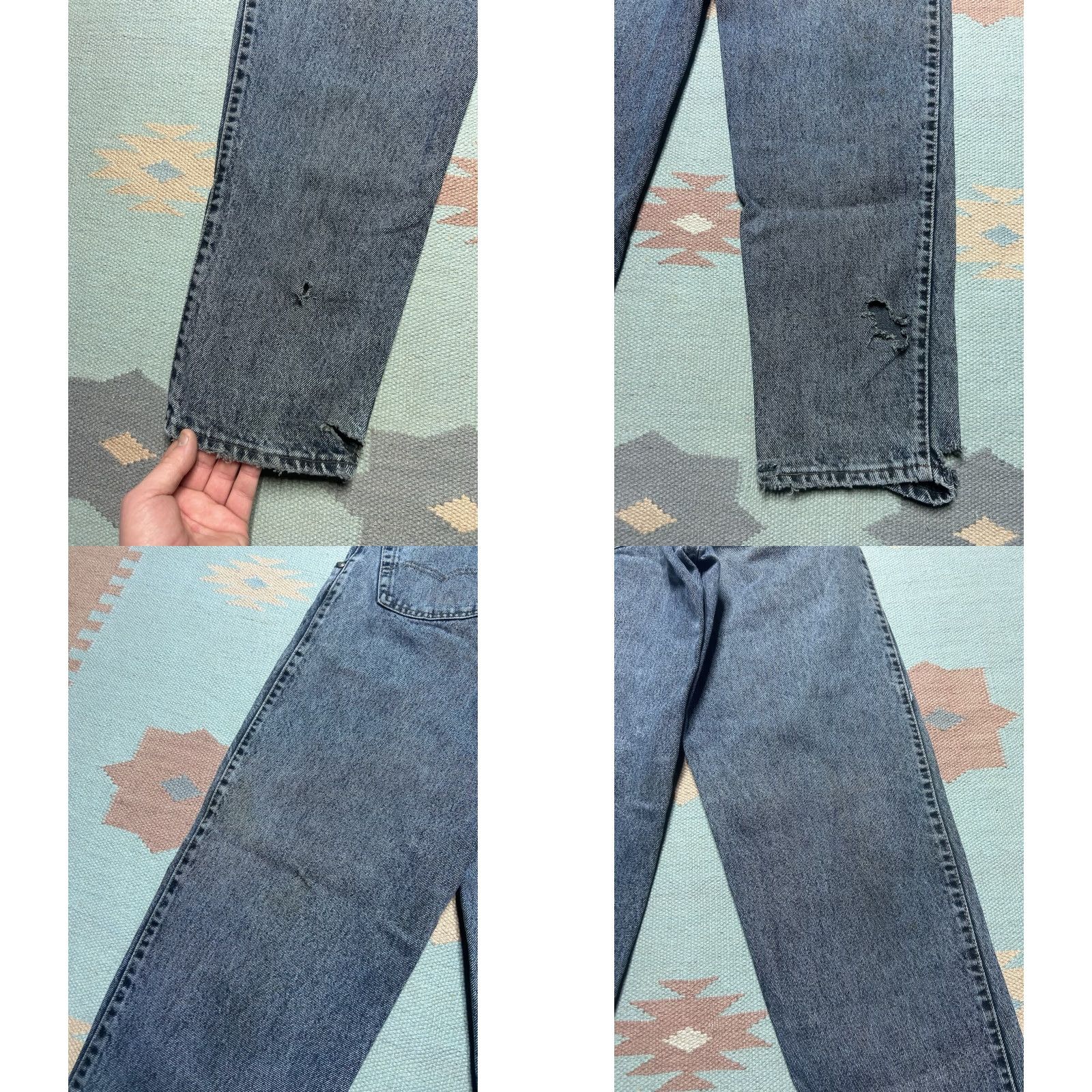 Levi's VINTAGE Levi’s Silvertab Jeans Dark Wash Tapered Distressed USA 27x33 Jeans Men Blue 80s 90s Size US 27 - 8 Thumbnail