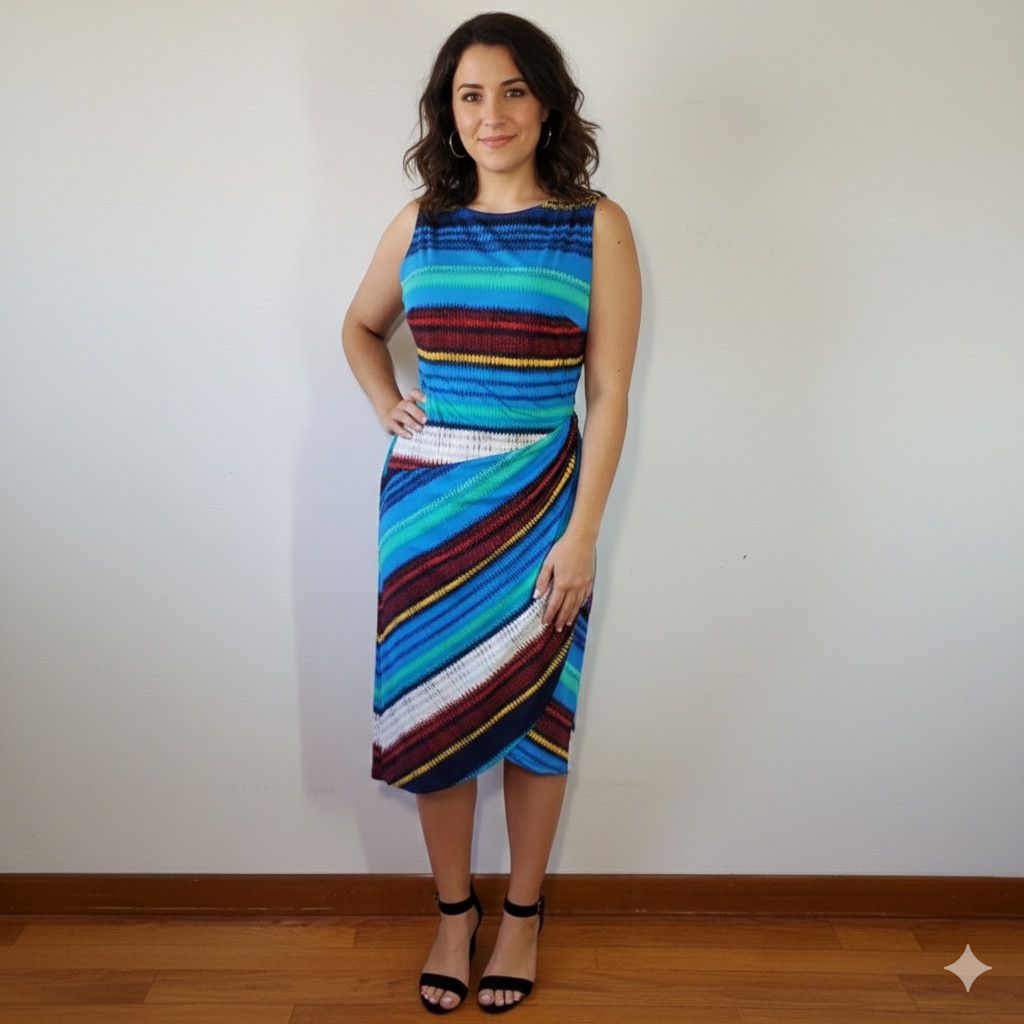 Other Rafaella L/XL Dress Tank Rainbow Tulip Wrap Skirt Midi Body Size L / US 10 / IT 46 - 4 Thumbnail