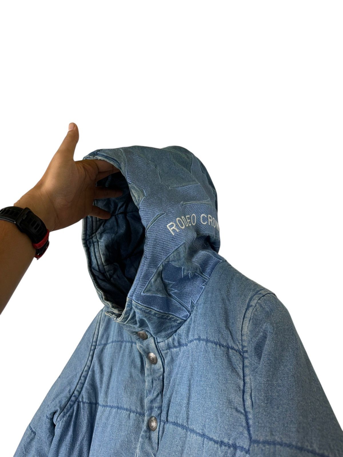 Japanese Brand Rodeo Crown Denim Puffer Hooded Jacket Size US M / EU 48-50 / 2 - 10 Thumbnail